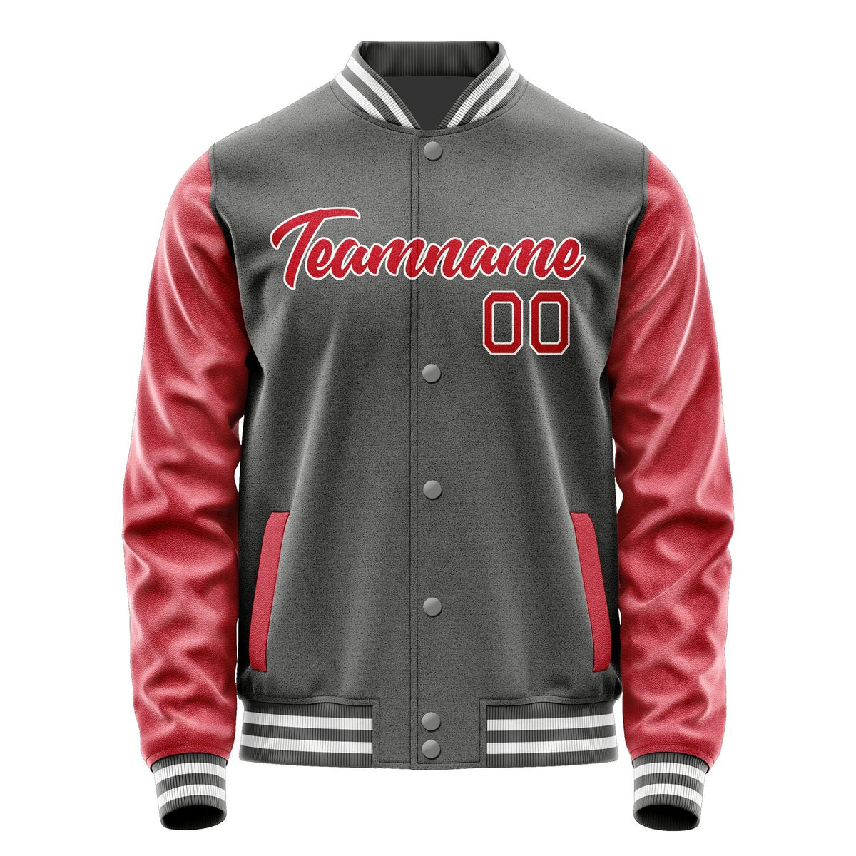Custom Dark Grey Red Jacket JA2020142018B21814