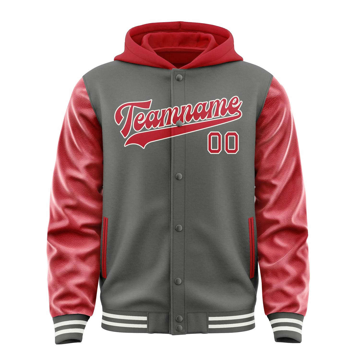 Custom Dark Grey Red Jacket