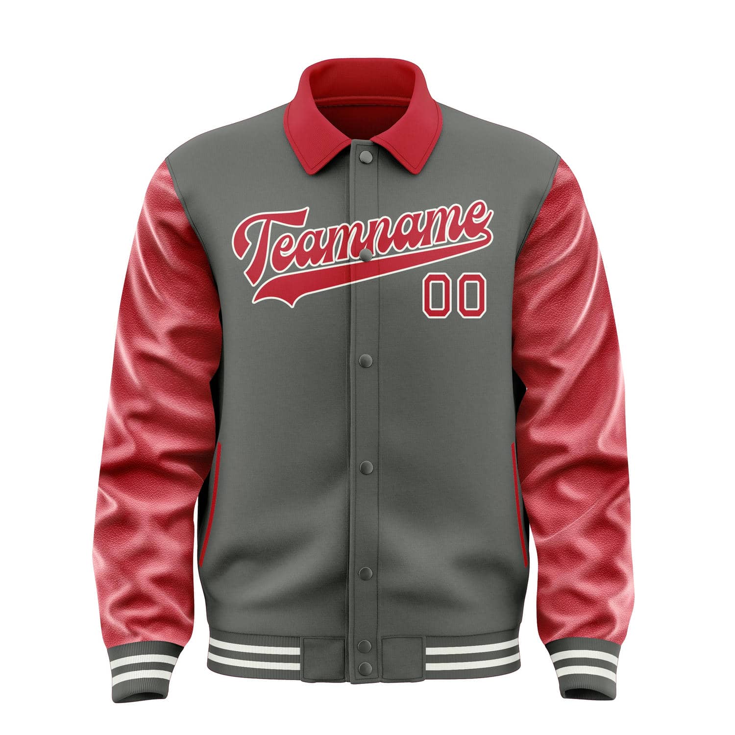 Custom Dark Grey Red Jacket