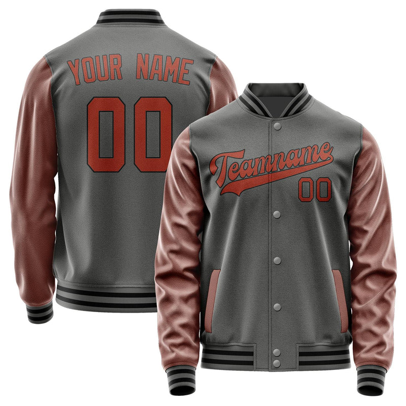 Custom Dark Grey Coral Red Jacket JA2020162017B31716