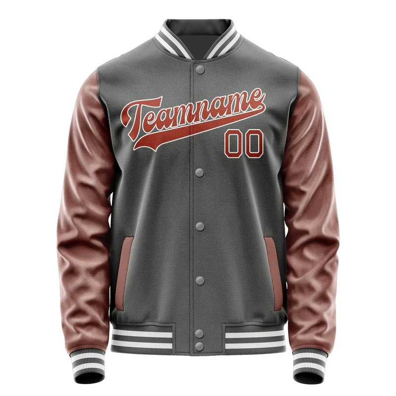 Custom Dark Grey Coral Red Jacket JA2020162018B31816