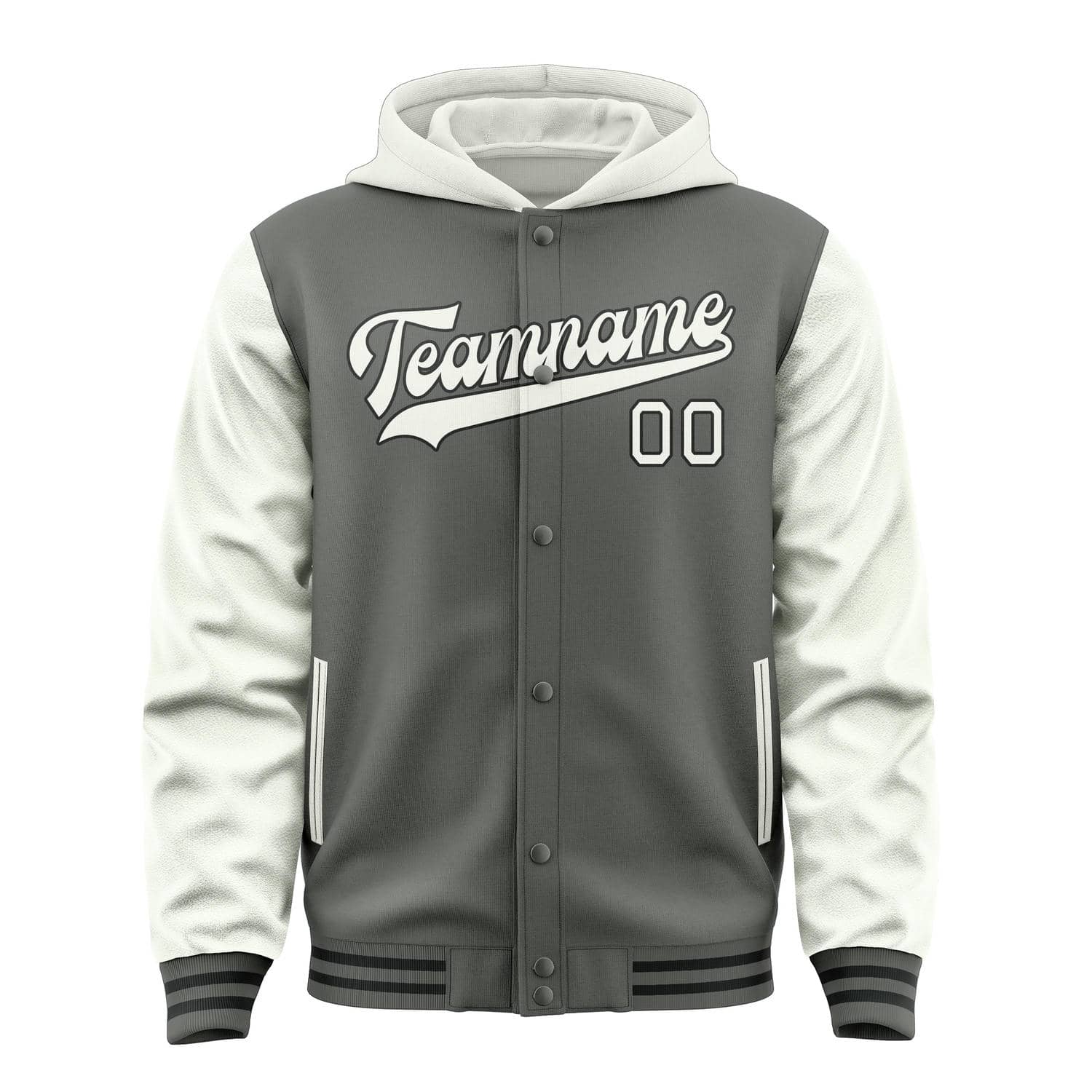 Custom Dark Grey White Jacket