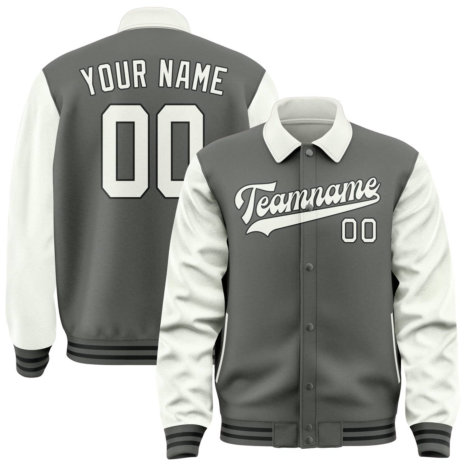 Custom Dark Grey White Jacket
