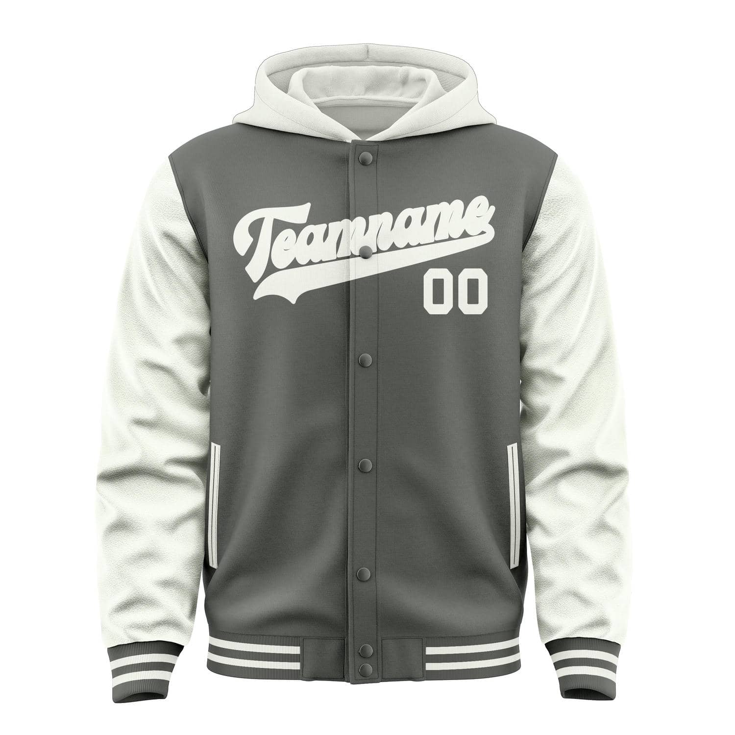 Custom Dark Grey White Jacket