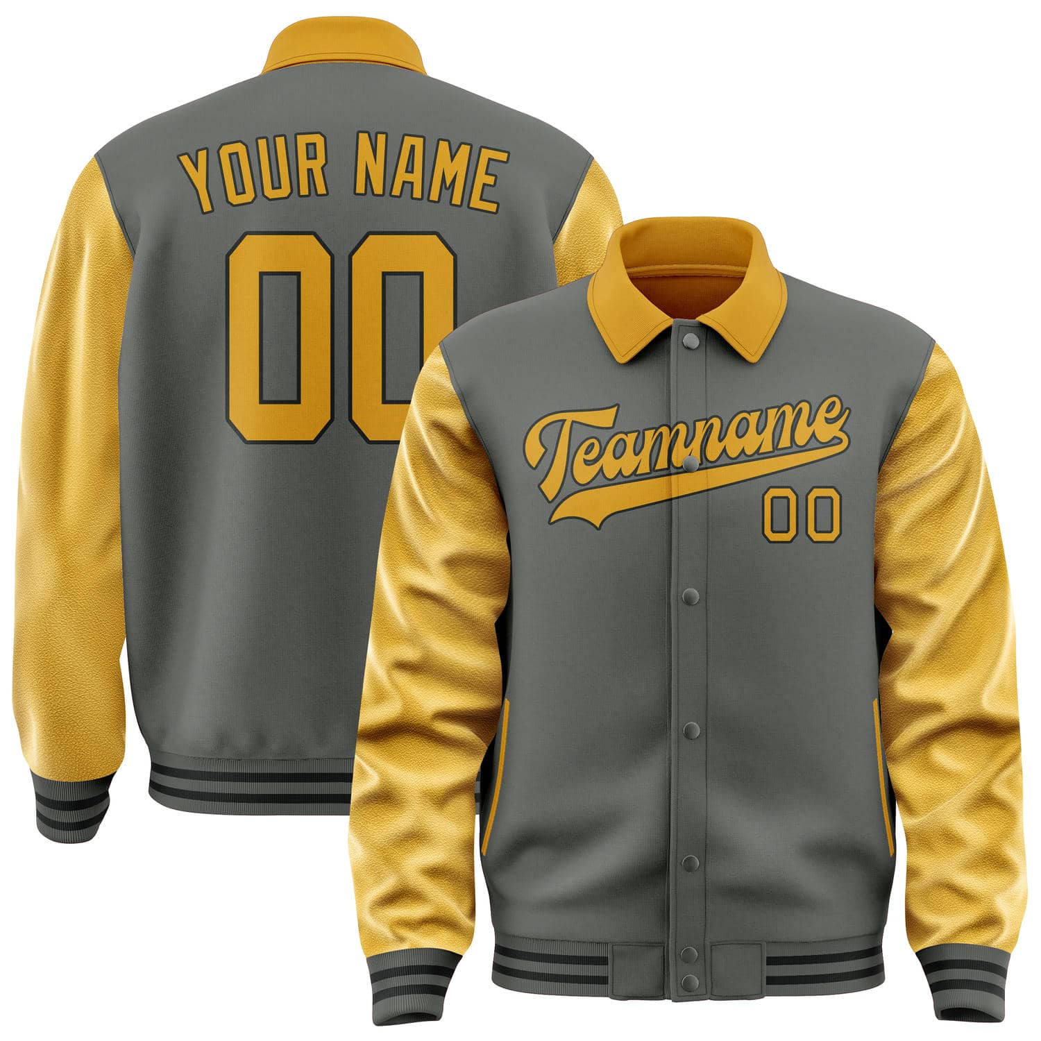 Custom Dark Grey Yellow Jacket