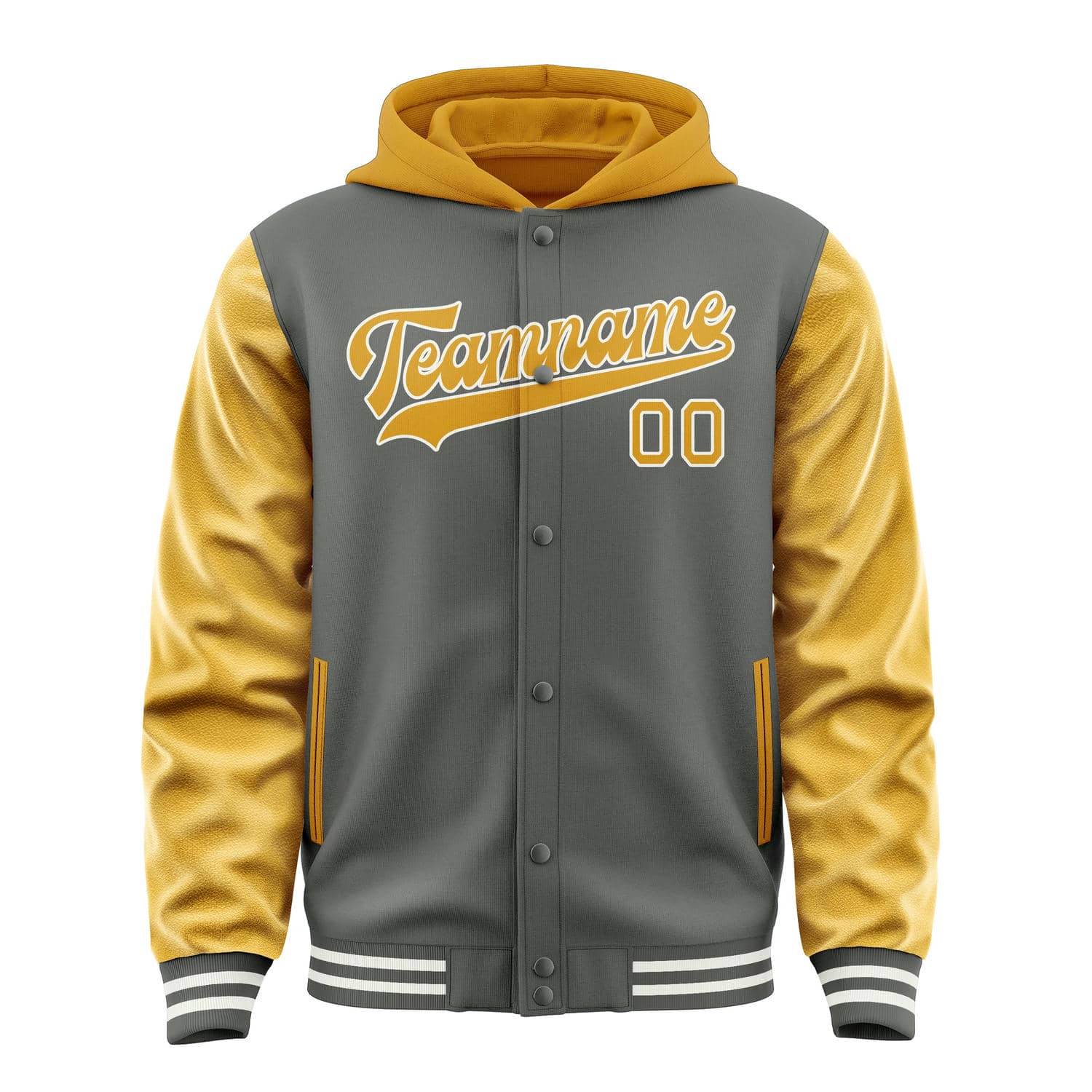 Custom Dark Grey Yellow Jacket