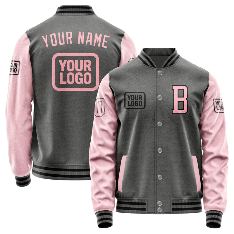 Custom Dark Grey Light Pink Jacket JA202021201717212117