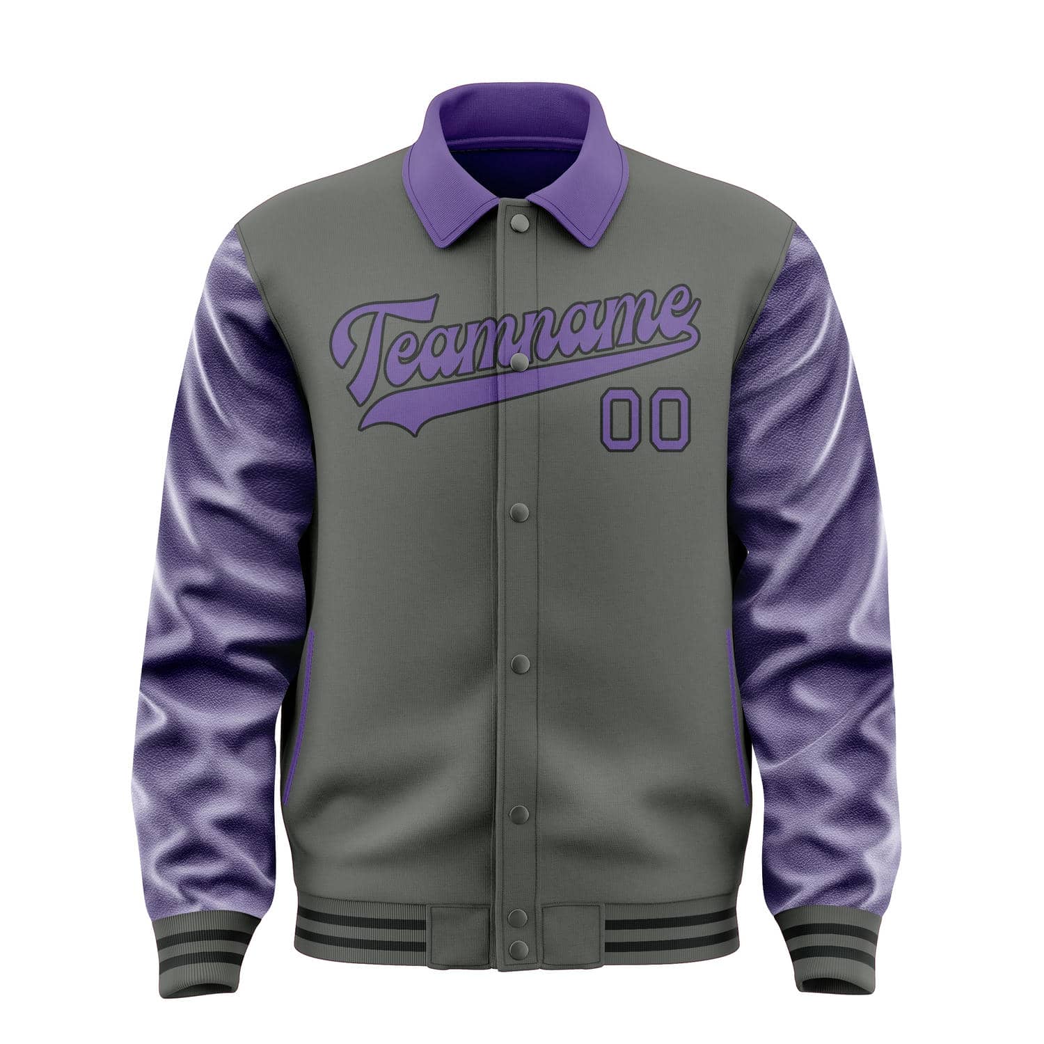 Custom Dark Grey Light Purple Jacket