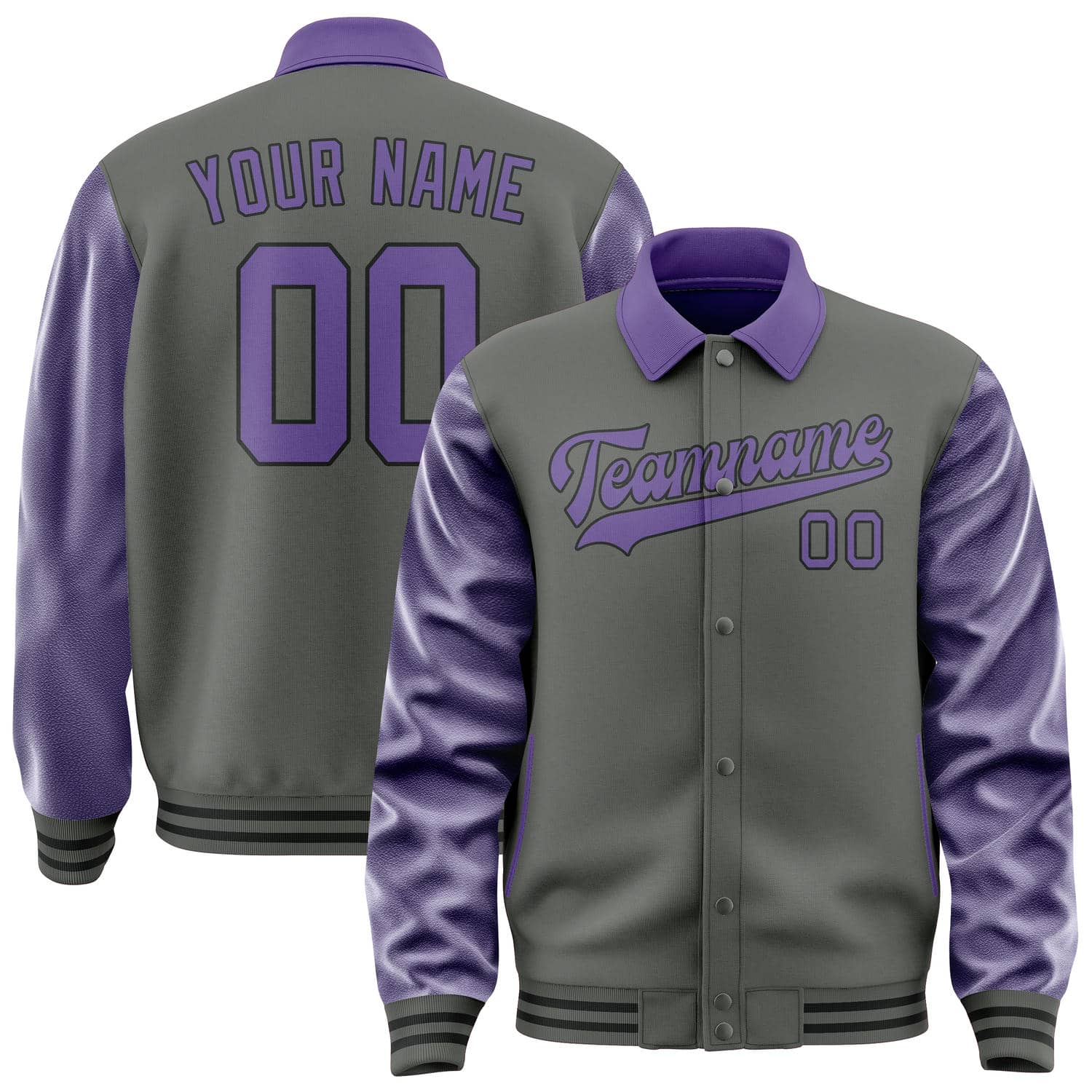 Custom Dark Grey Light Purple Jacket