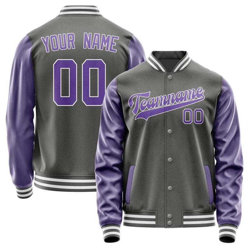 Custom Dark Grey Light Purple Jacket JA2020232018B31823