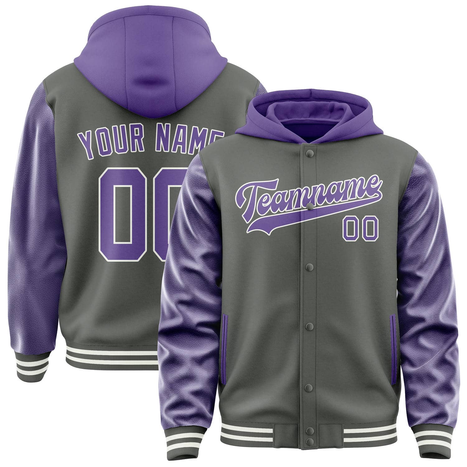 Custom Dark Grey Light Purple Jacket