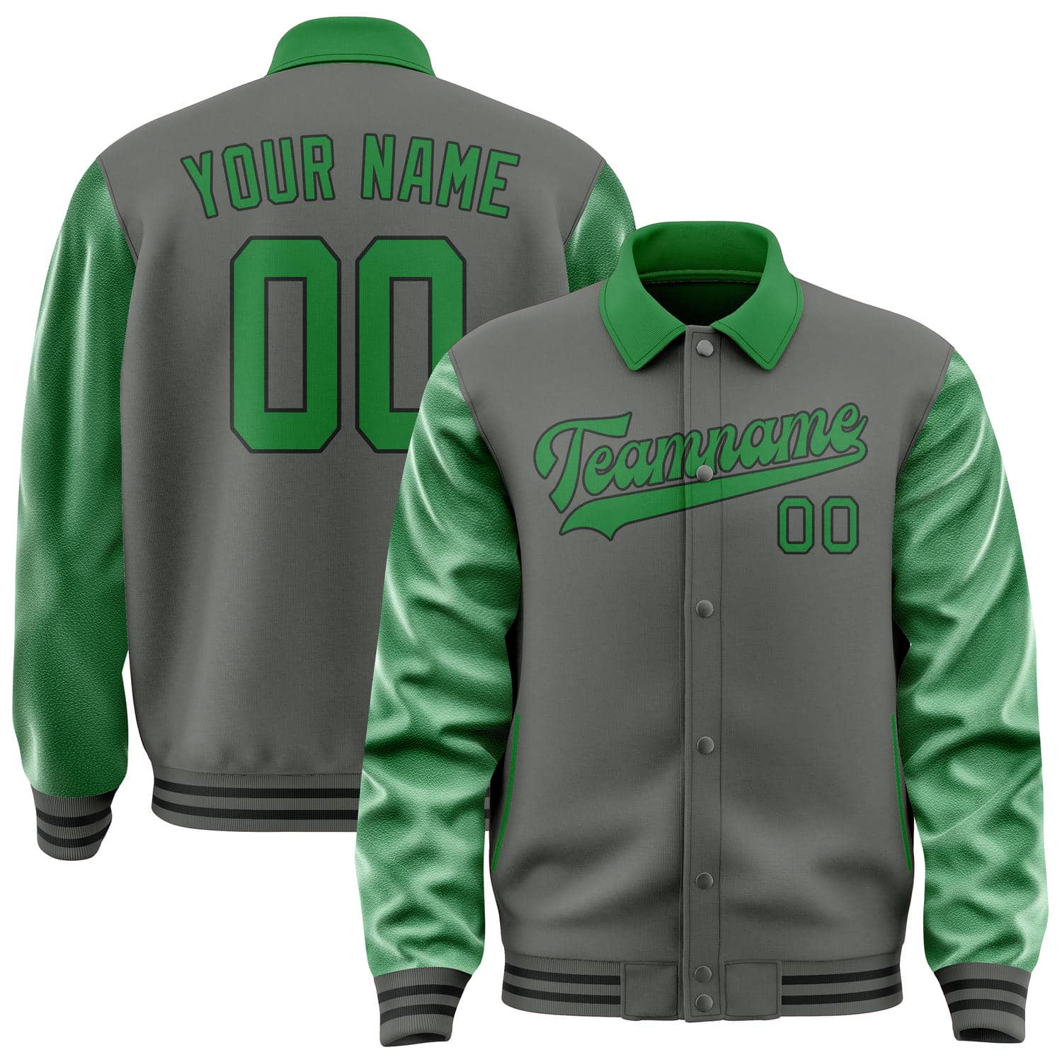 Custom Dark Grey Emerald Green Jacket