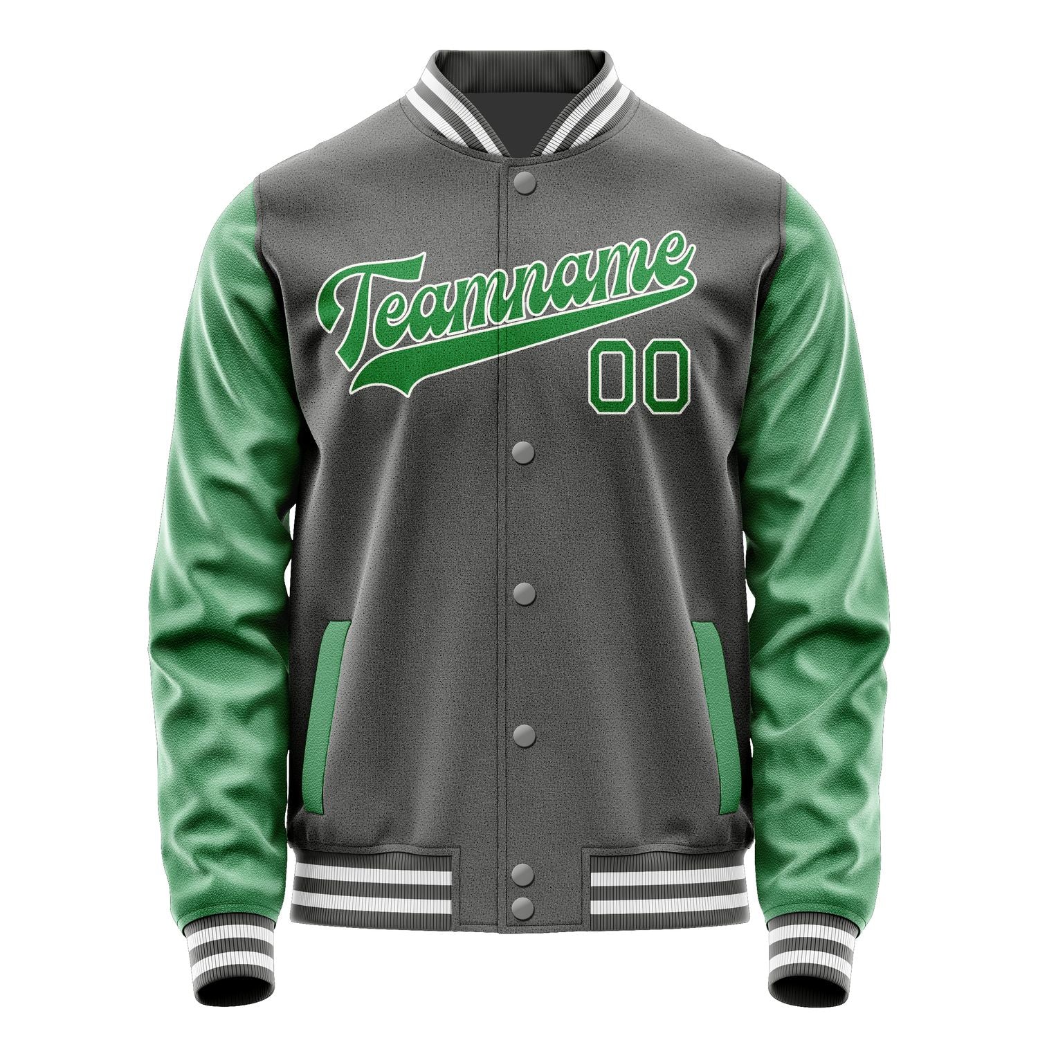 Custom Dark Grey Emerald Green Jacket JA2020242018B31824