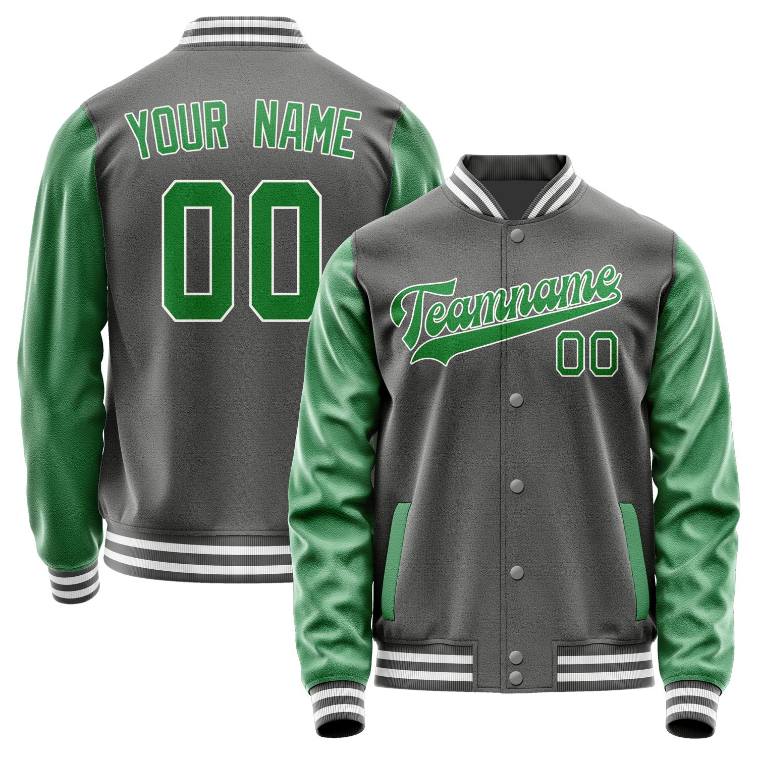 Custom Dark Grey Emerald Green Jacket JA2020242018B31824