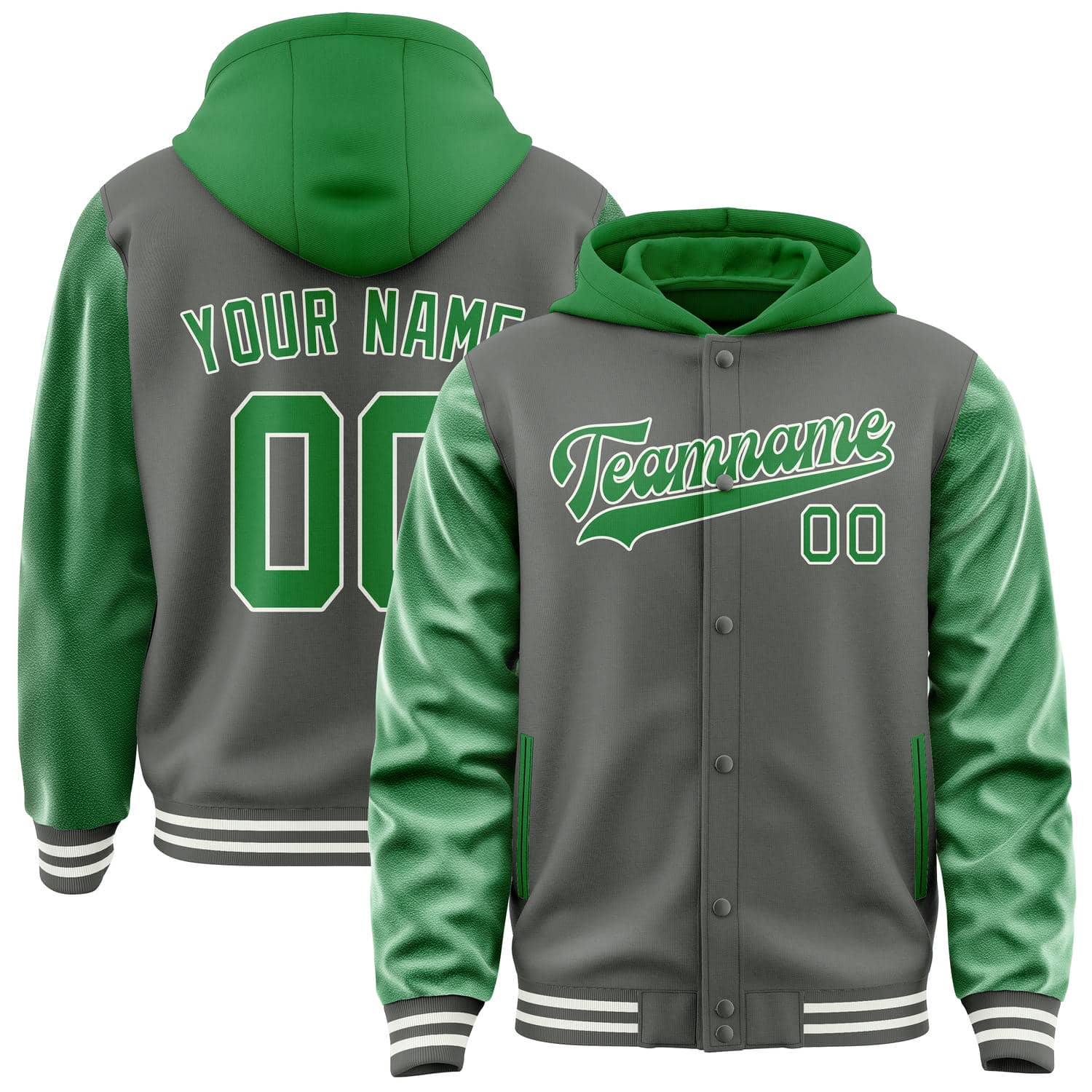 Custom Dark Grey Emerald Green Jacket