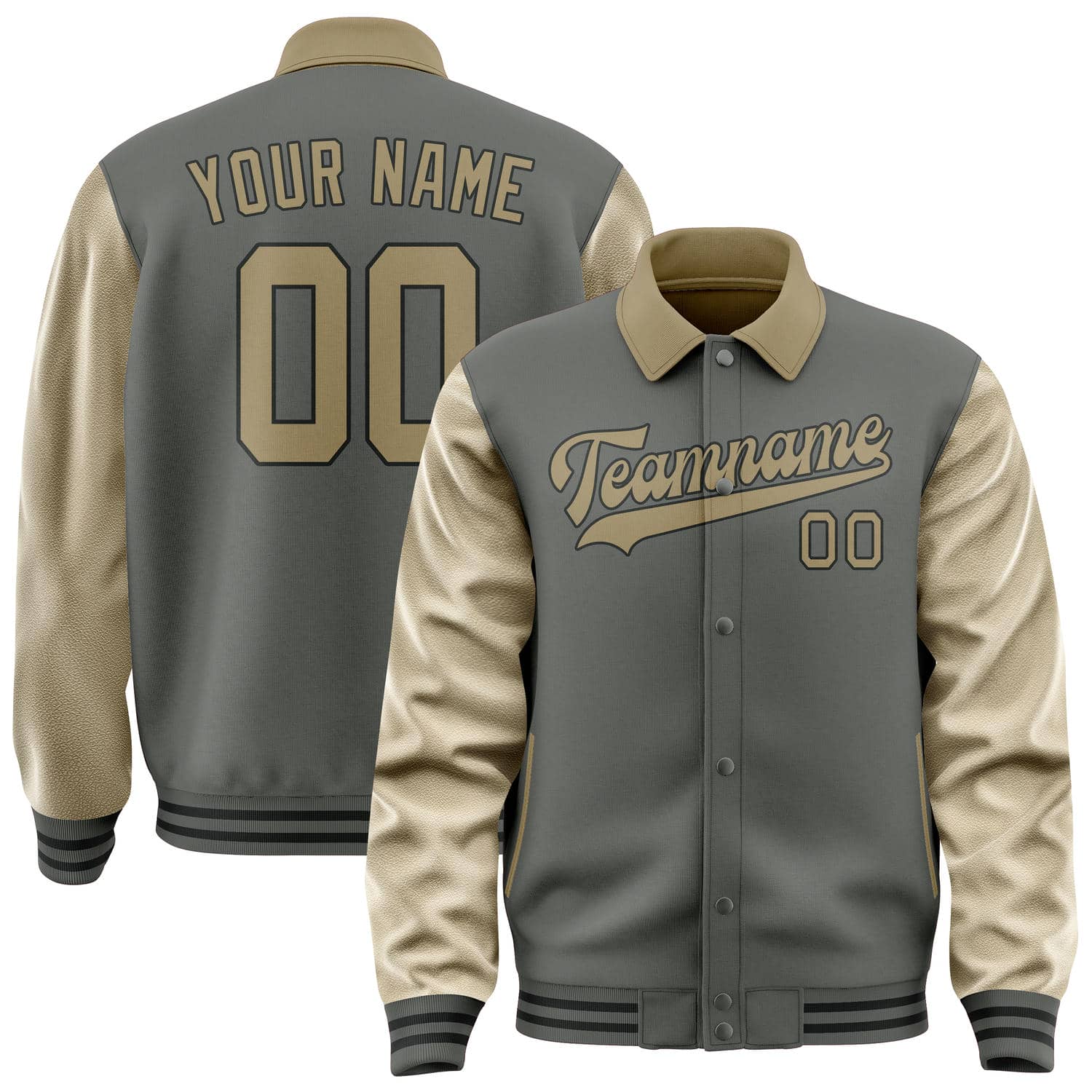 Custom Dark Grey Light Khaki Jacket