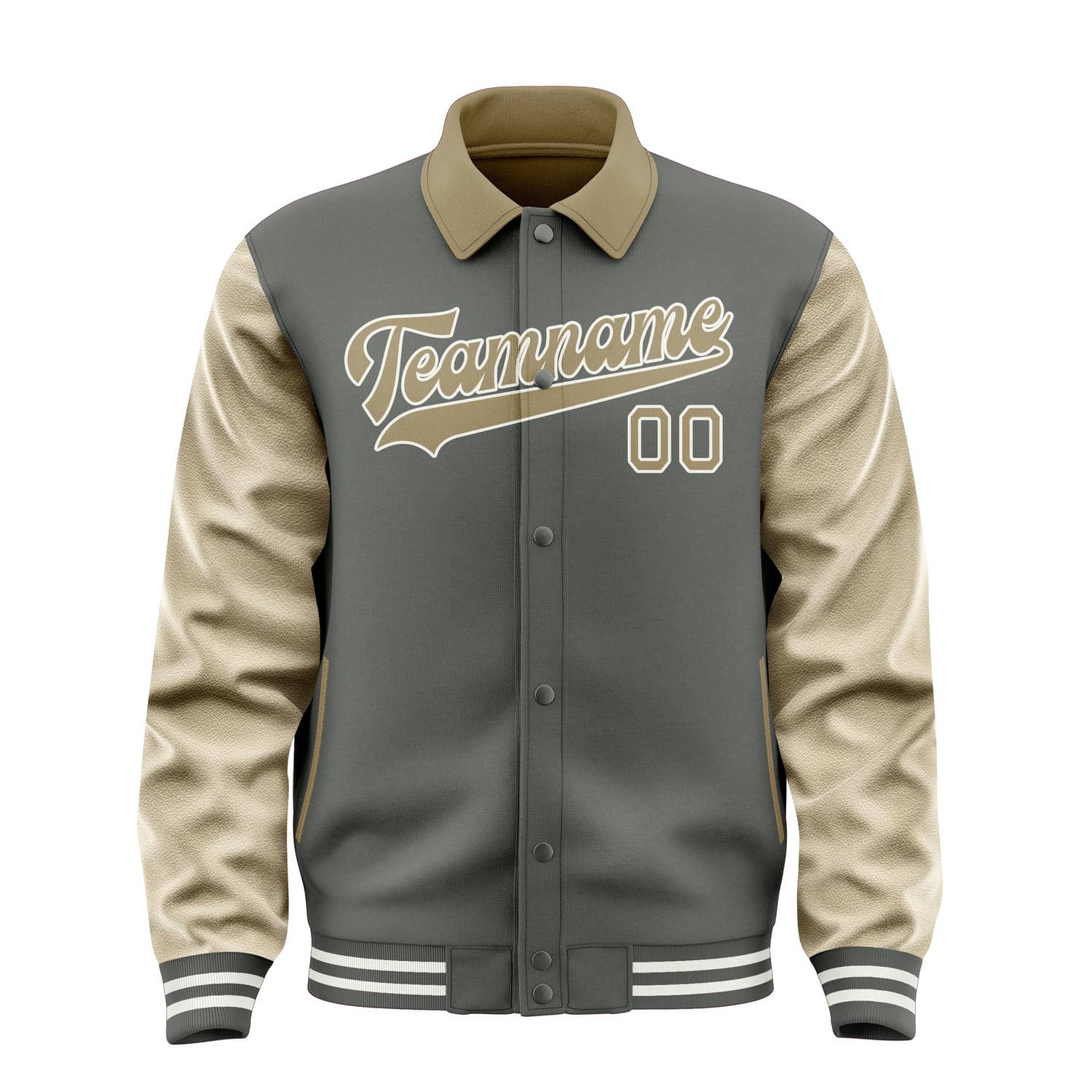 Custom Dark Grey Light Khaki Jacket
