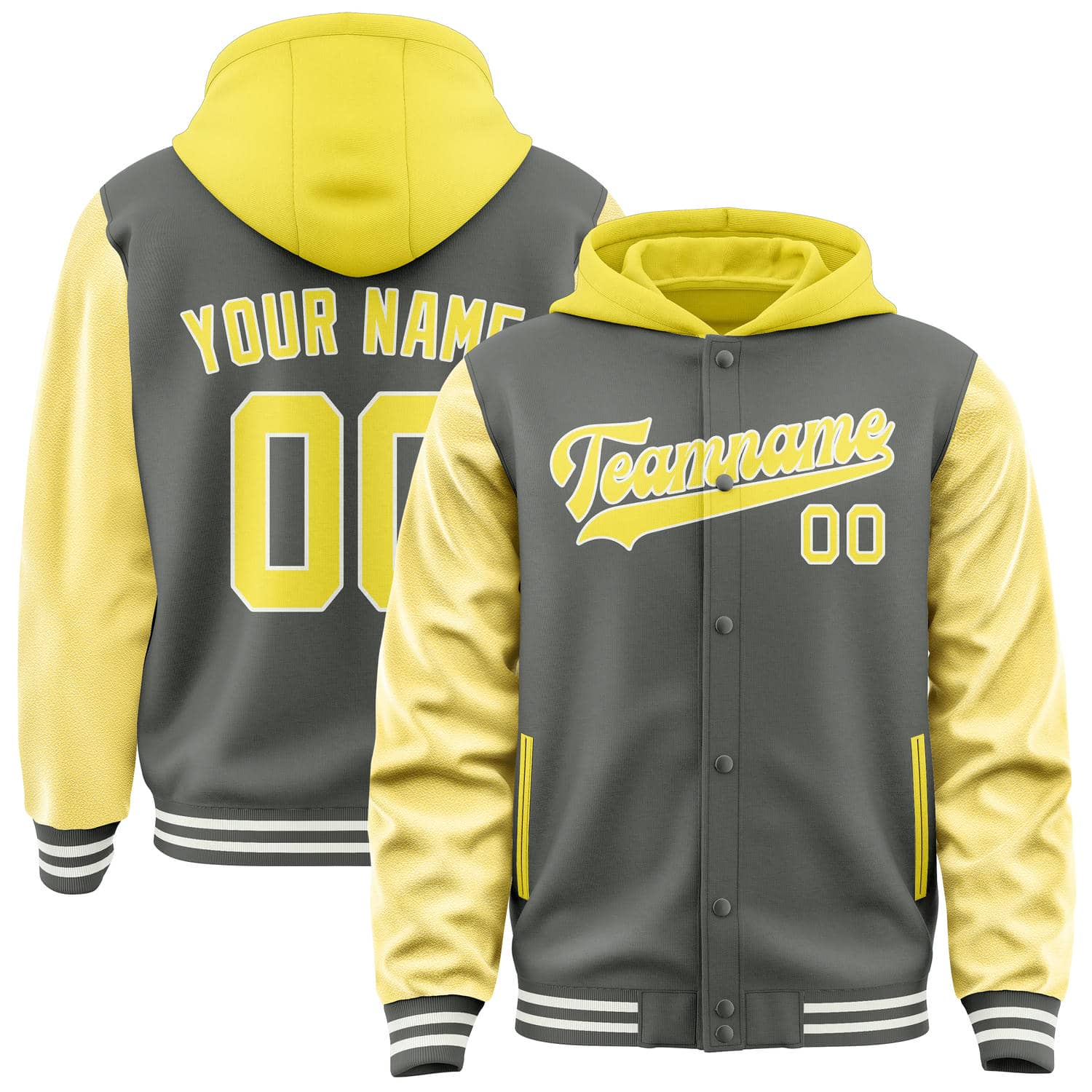 Custom Dark Grey Light Yellow Jacket