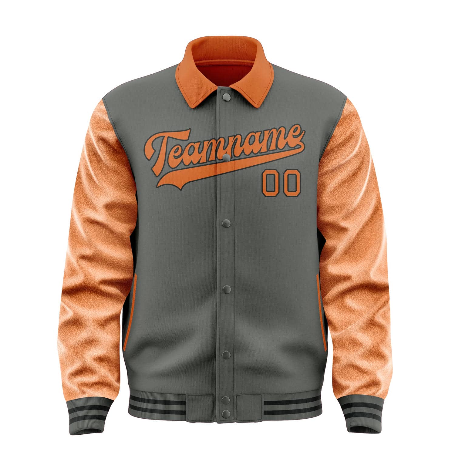 Custom Dark Grey Orange Jacket