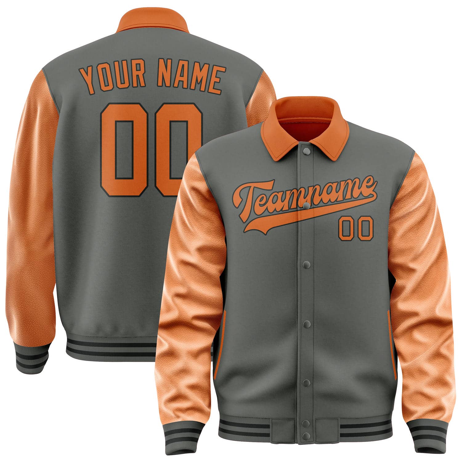Custom Dark Grey Orange Jacket