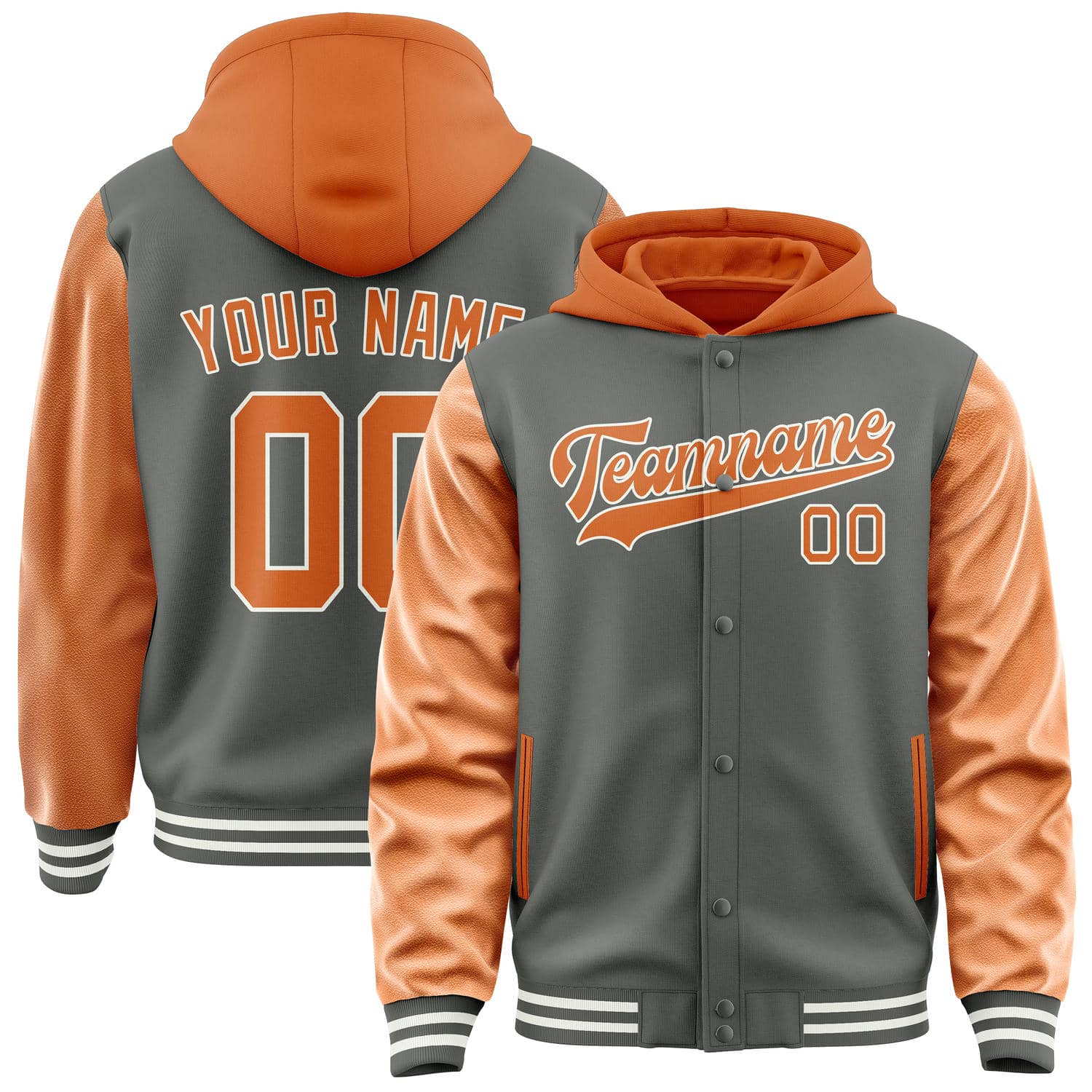 Custom Dark Grey Orange Jacket