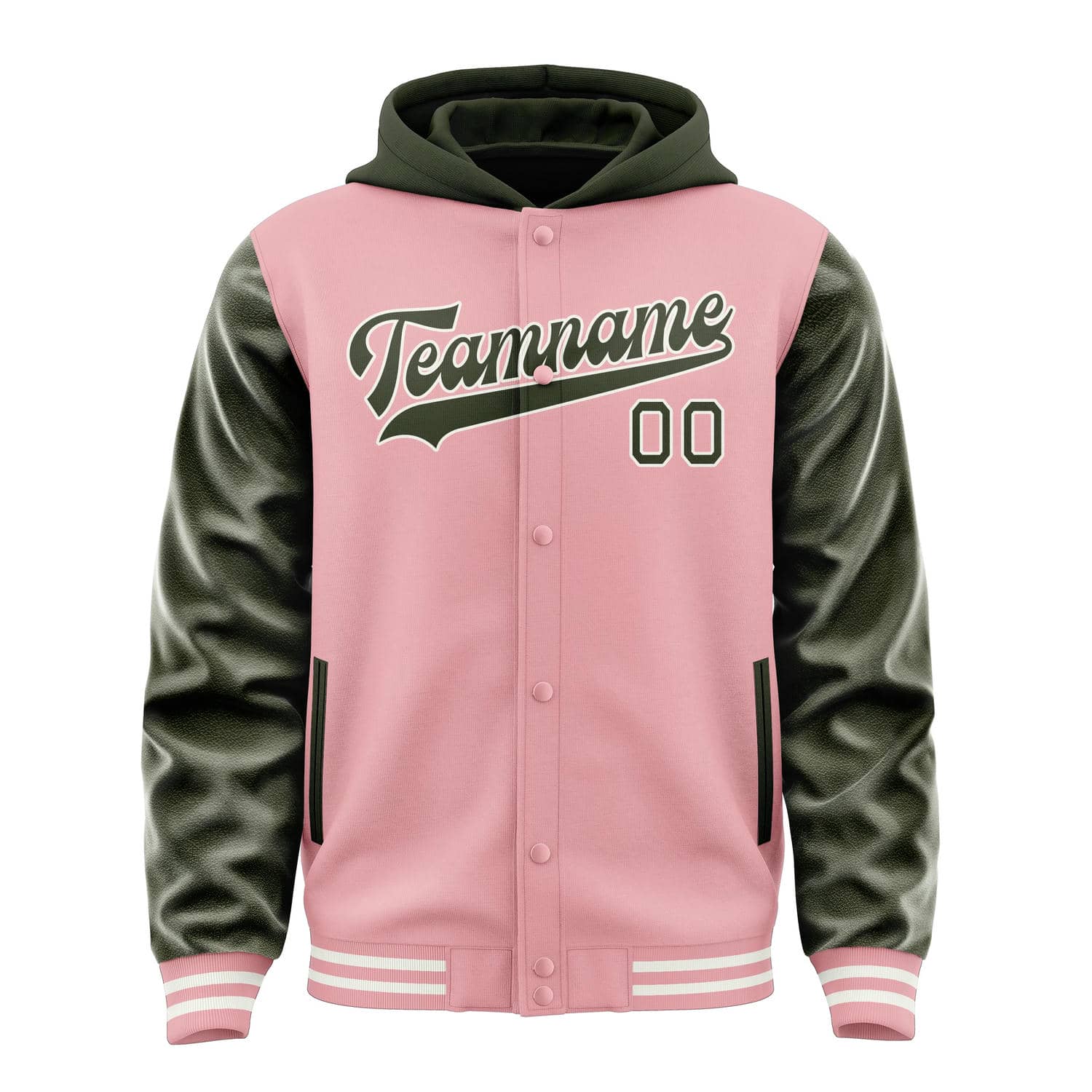 Custom Light Pink Olive Jacket