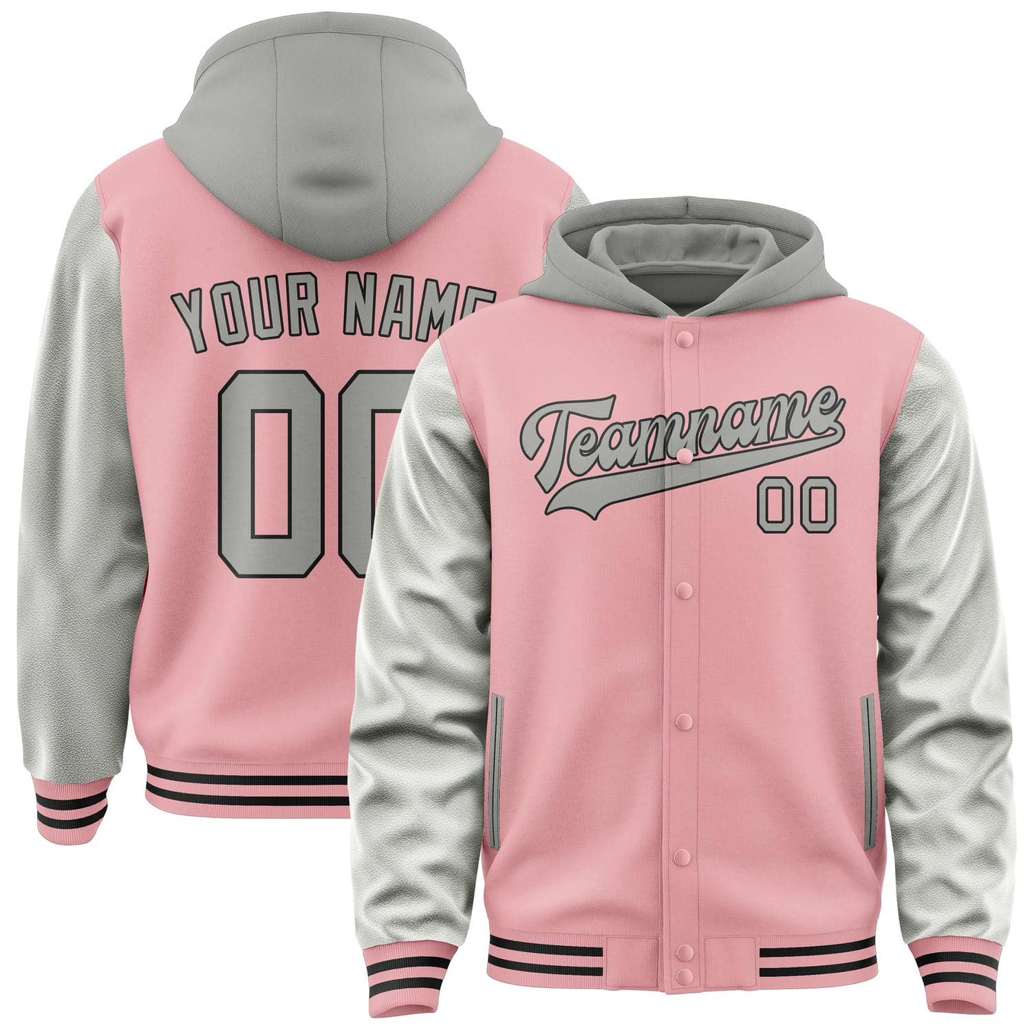 Custom Light Pink Gray Jacket