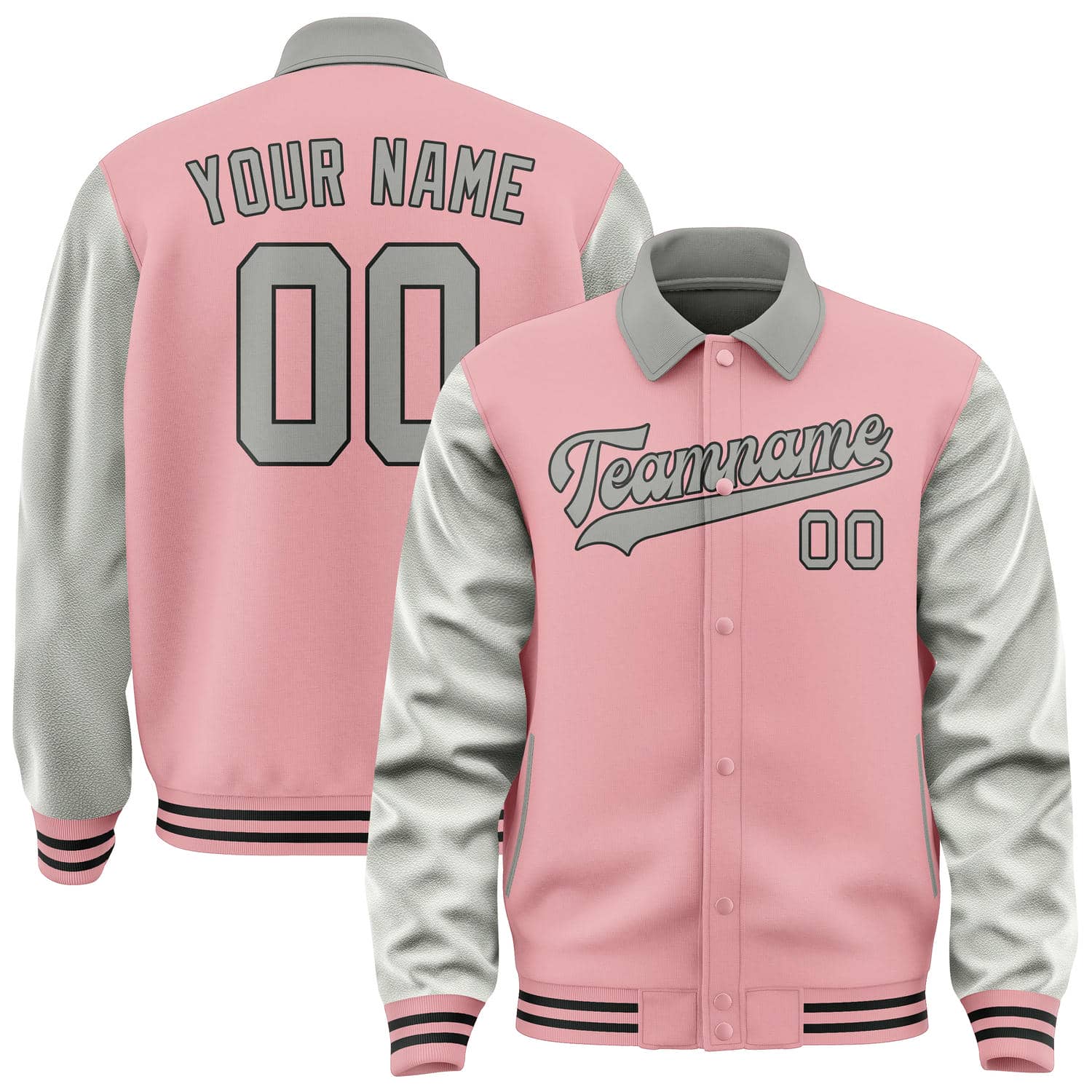 Custom Light Pink Gray Jacket