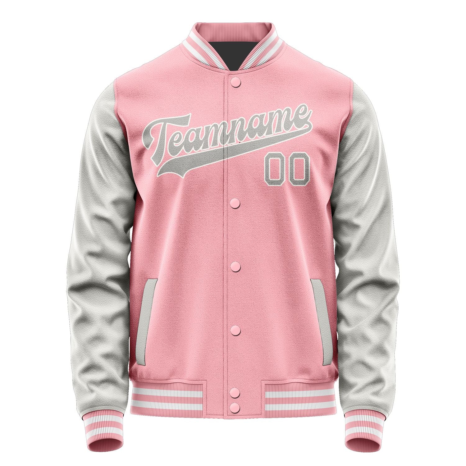 Custom Light Pink Gray Jacket JA2121042118B31804