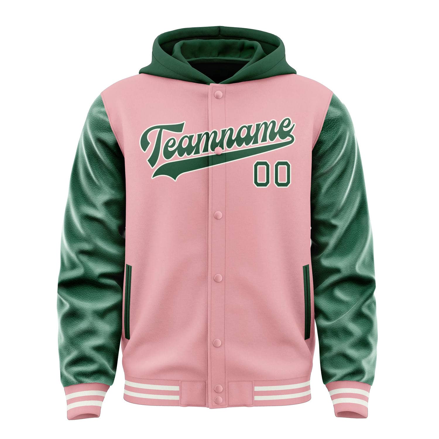Custom Light Pink Green Jacket