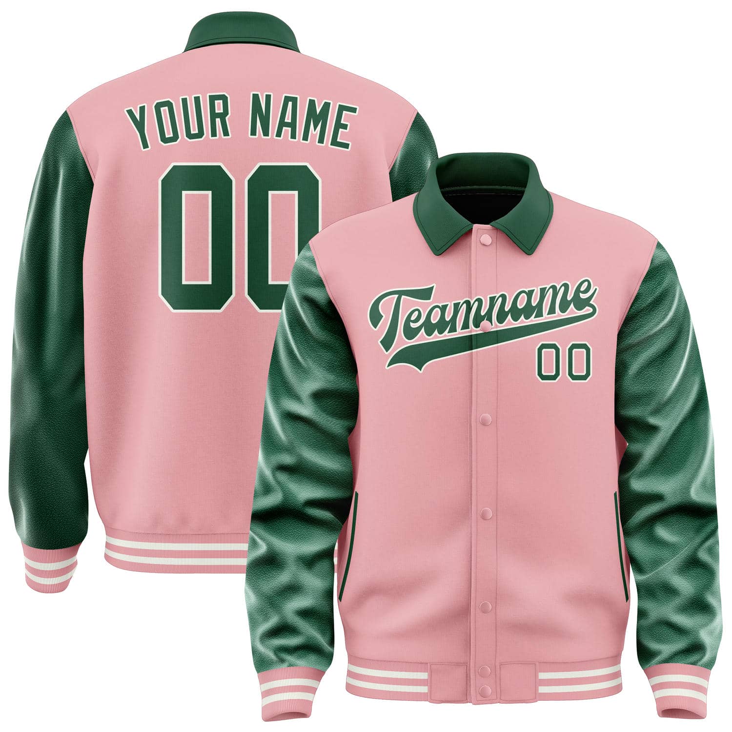 Custom Light Pink Green Jacket