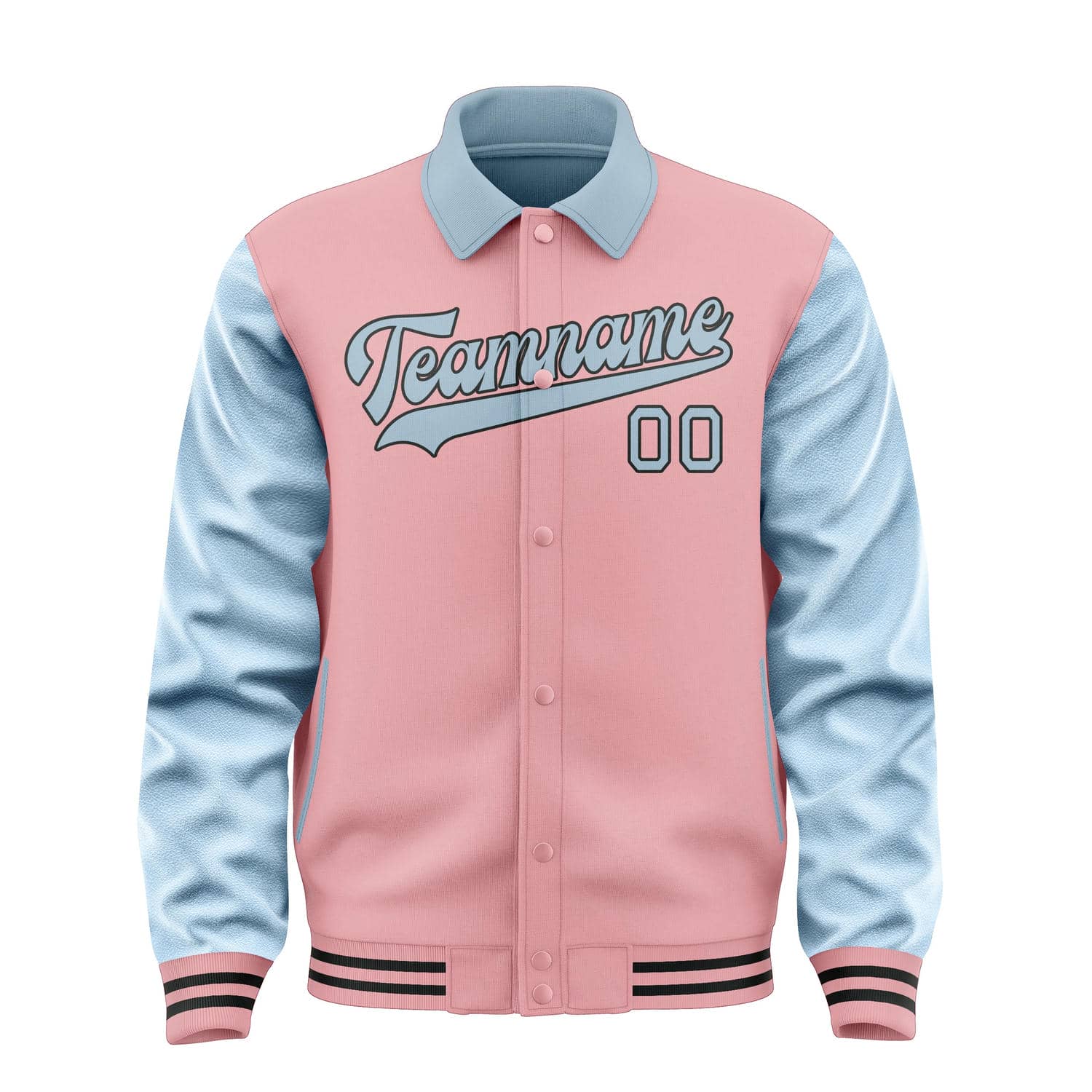 Custom Light Pink Light Blue Jacket