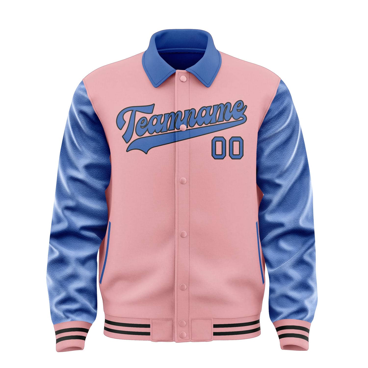 Custom Light Pink Sky Blue Jacket