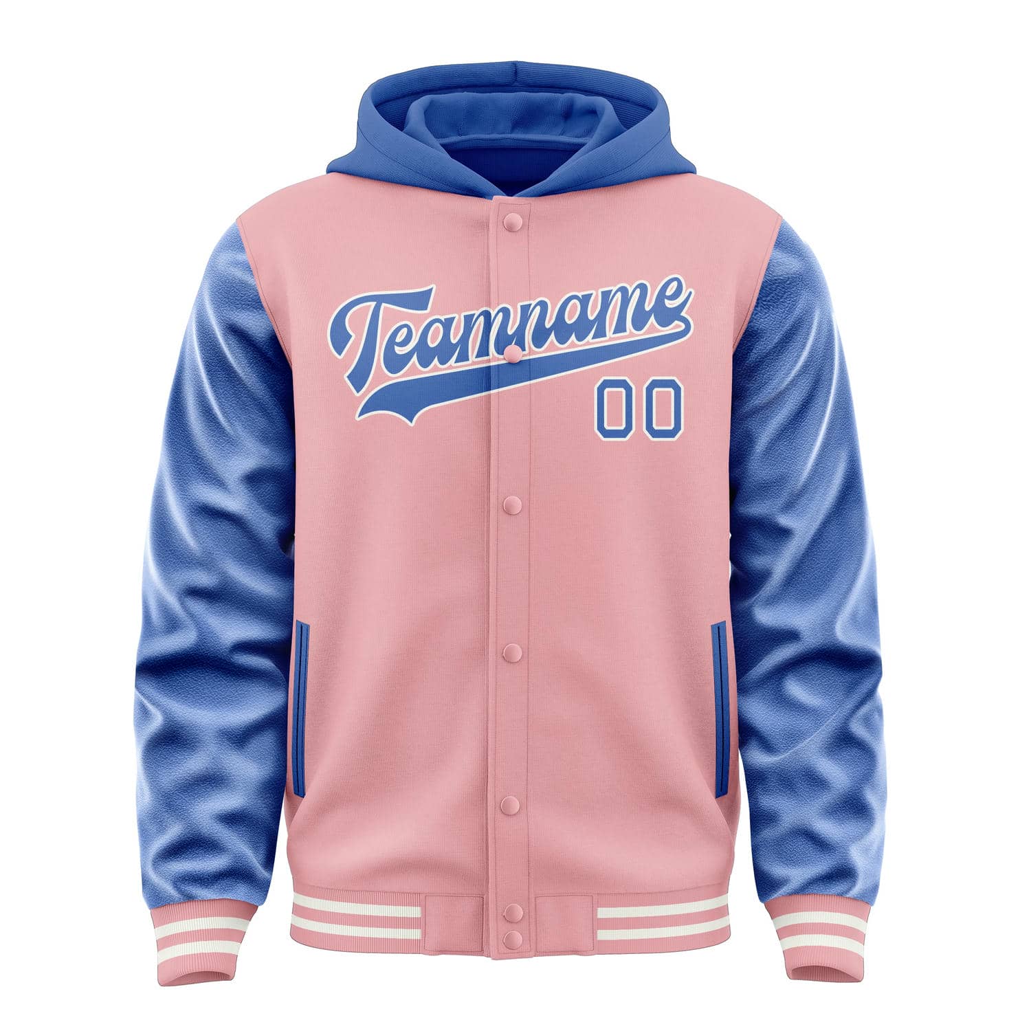 Custom Light Pink Sky Blue Jacket