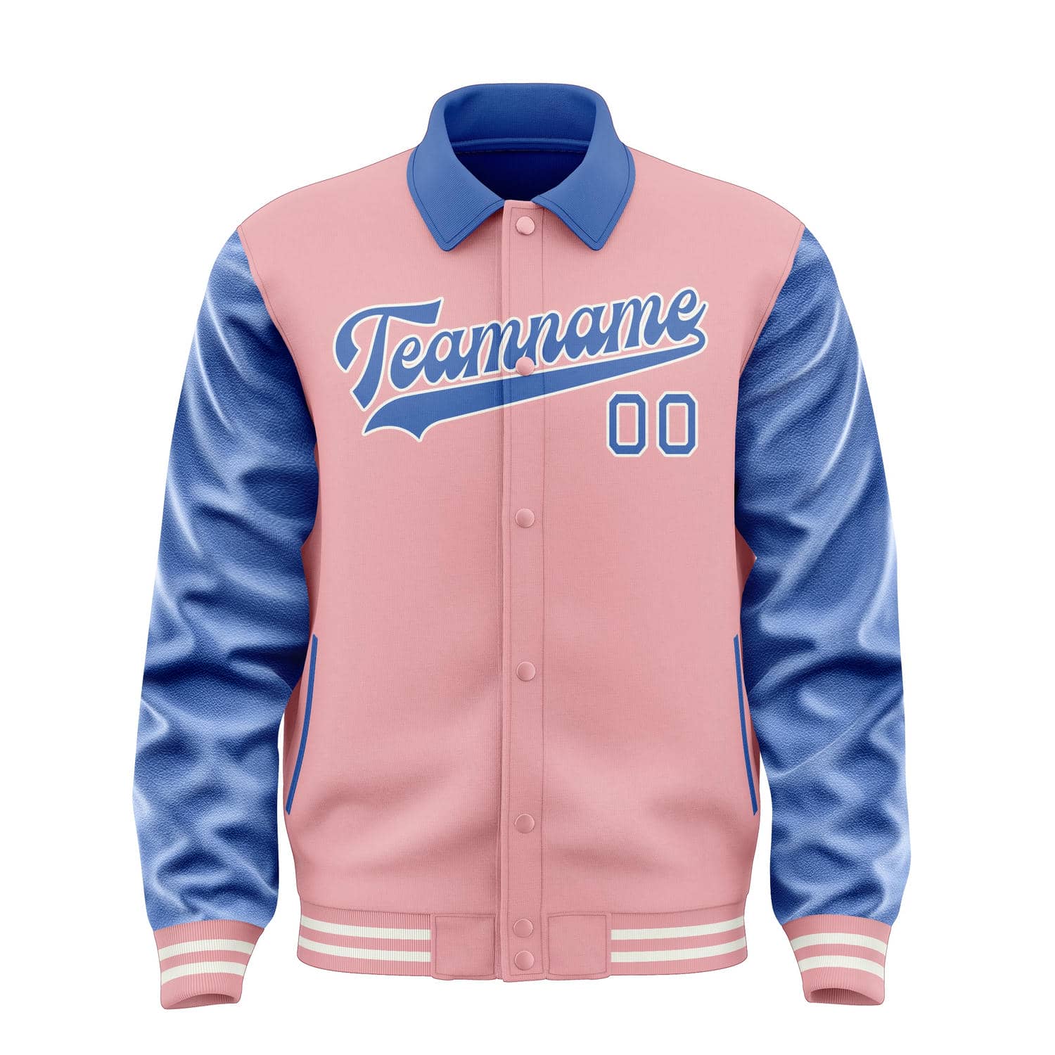 Custom Light Pink Sky Blue Jacket
