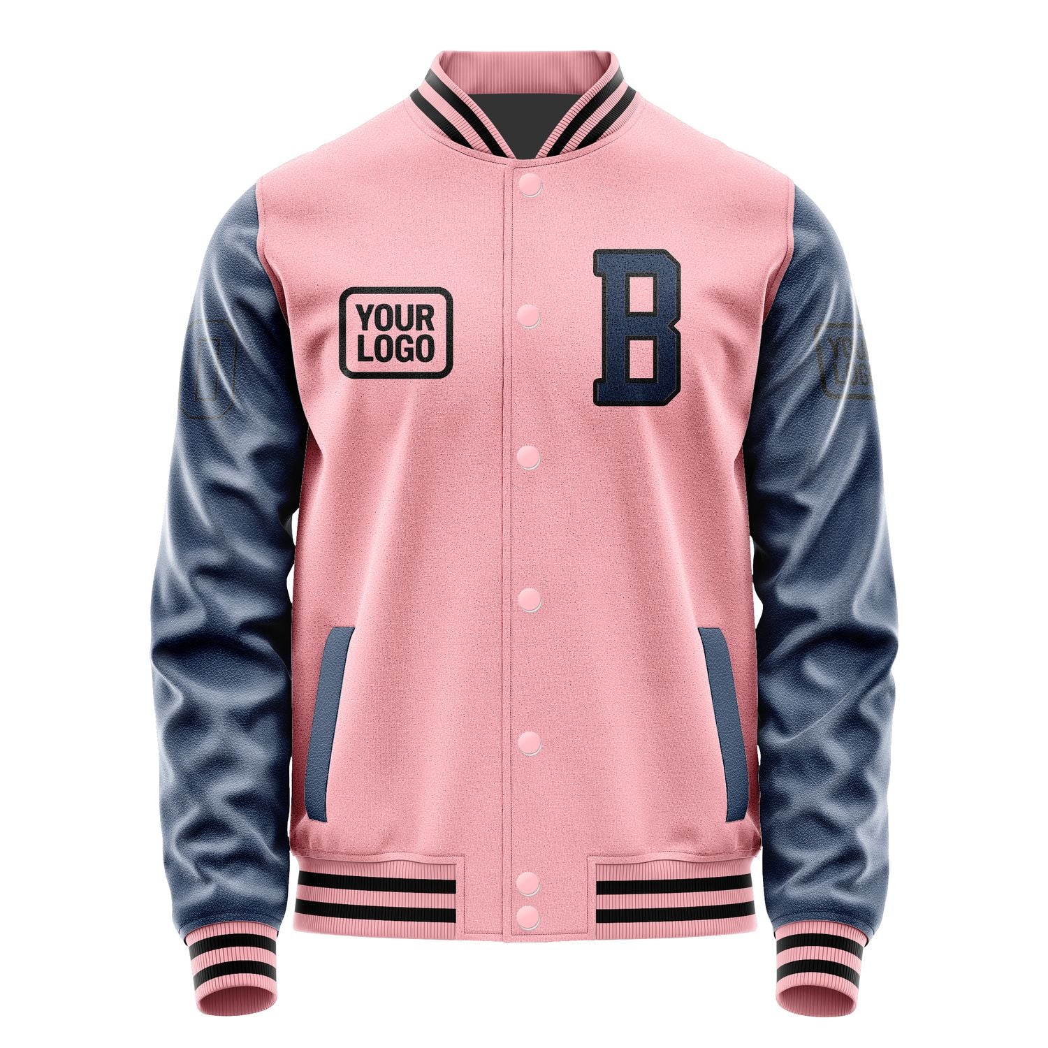 Custom Light Pink Blue Jacket JA212110211717101017