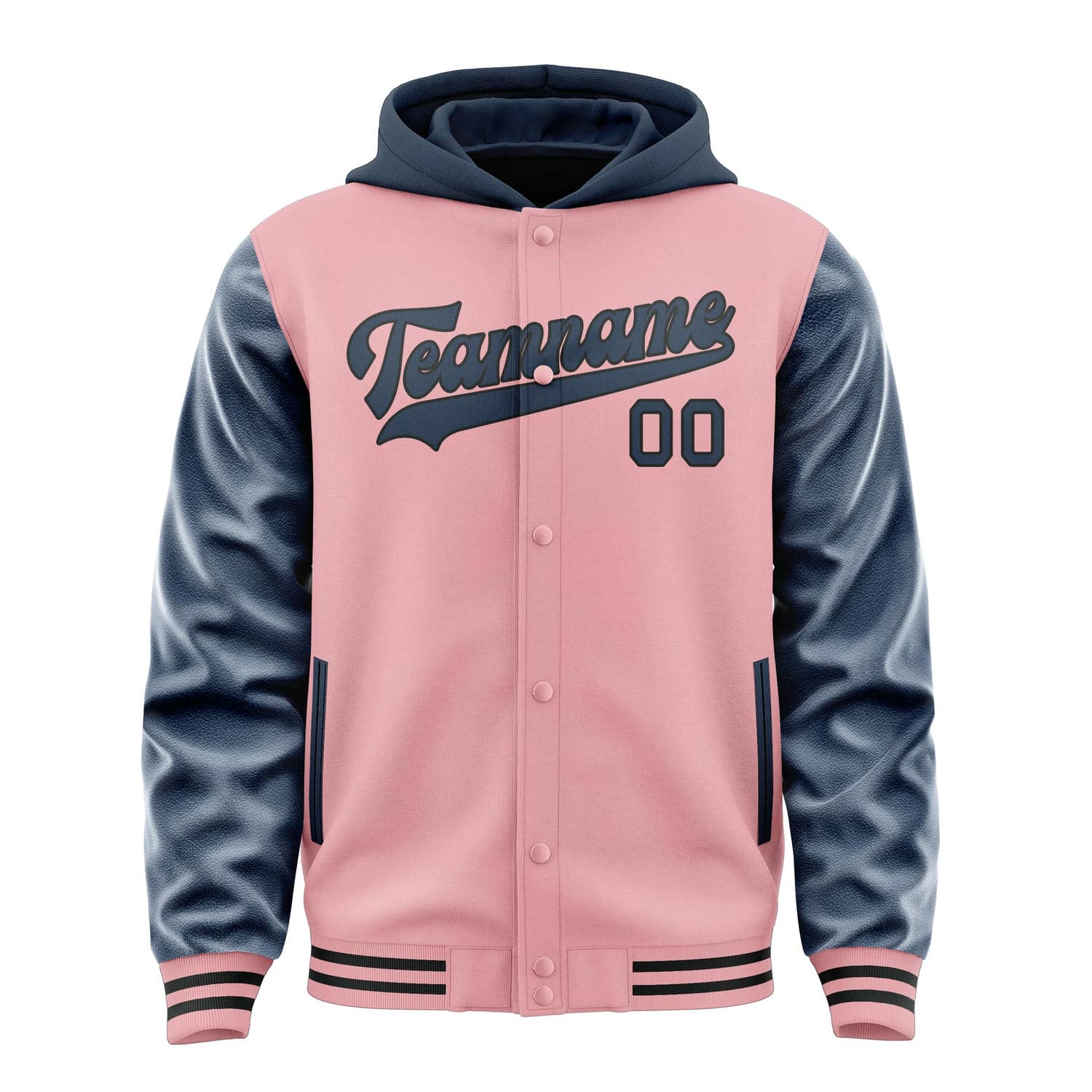 Custom Light Pink Blue Jacket