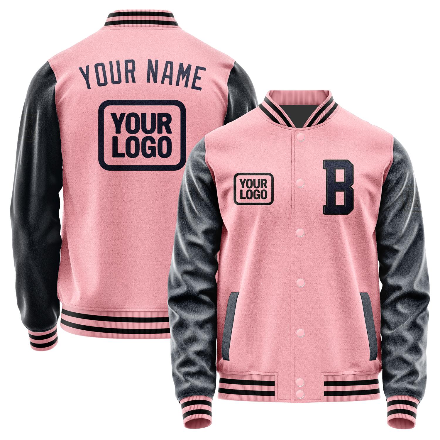 Custom Light Pink Navy Jacket JA212111211717111117