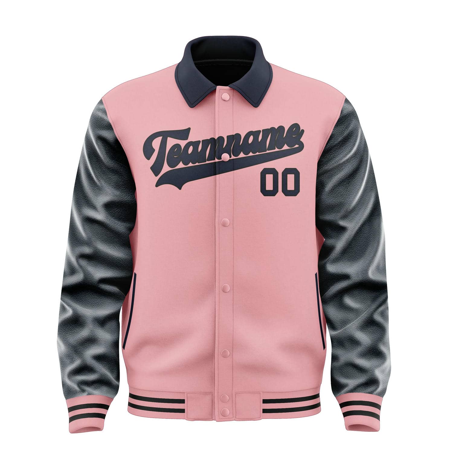 Custom Light Pink Navy Jacket