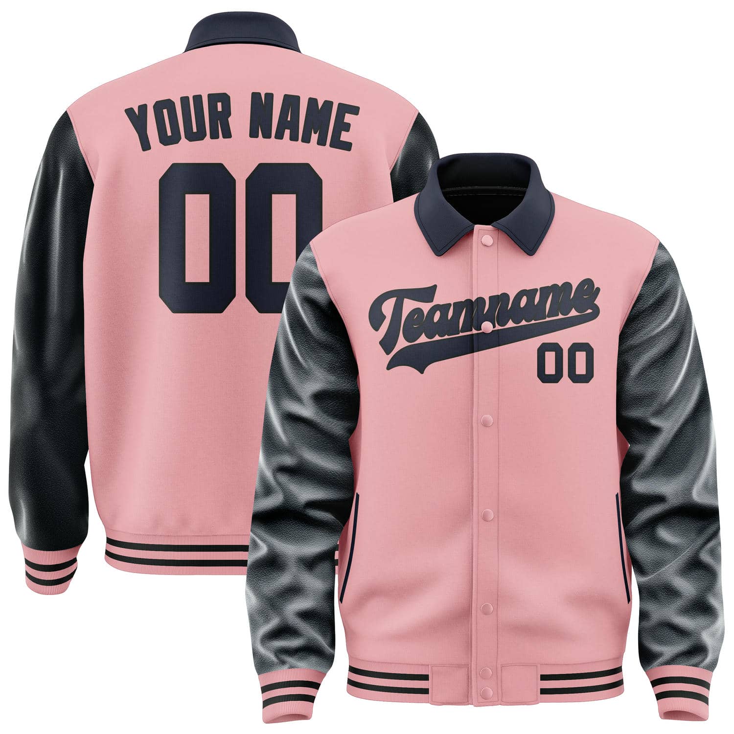 Custom Light Pink Navy Jacket