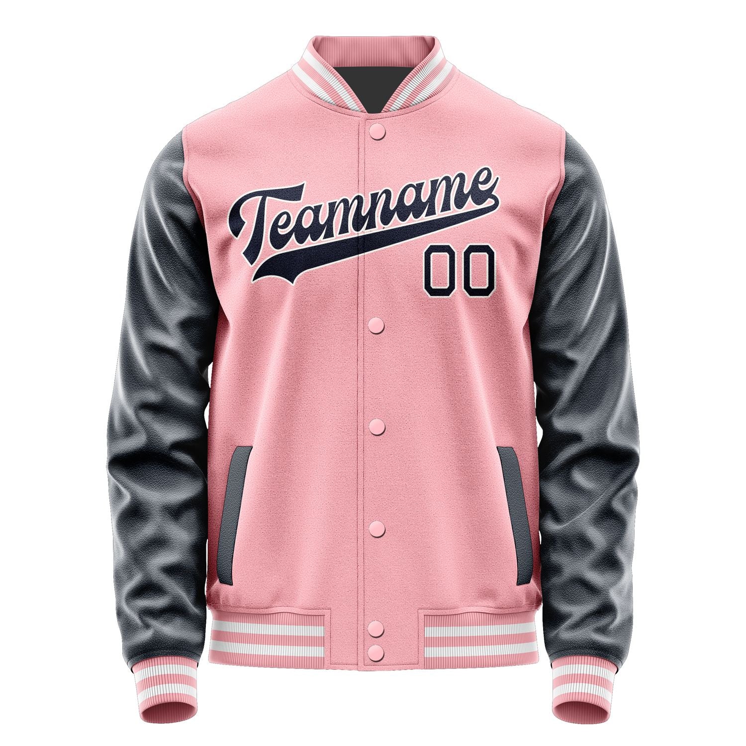 Custom Light Pink Navy Jacket JA2121112118B31811