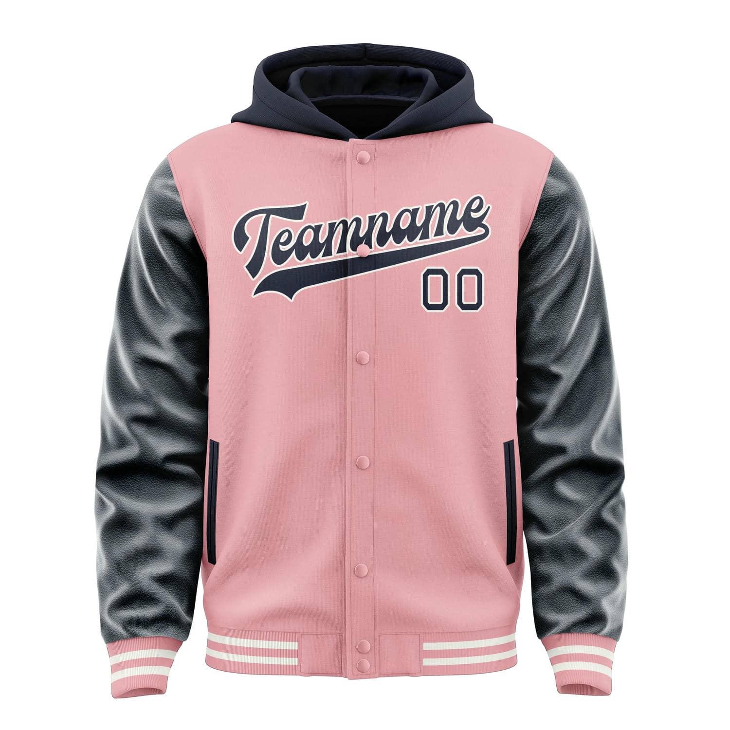 Custom Light Pink Navy Jacket