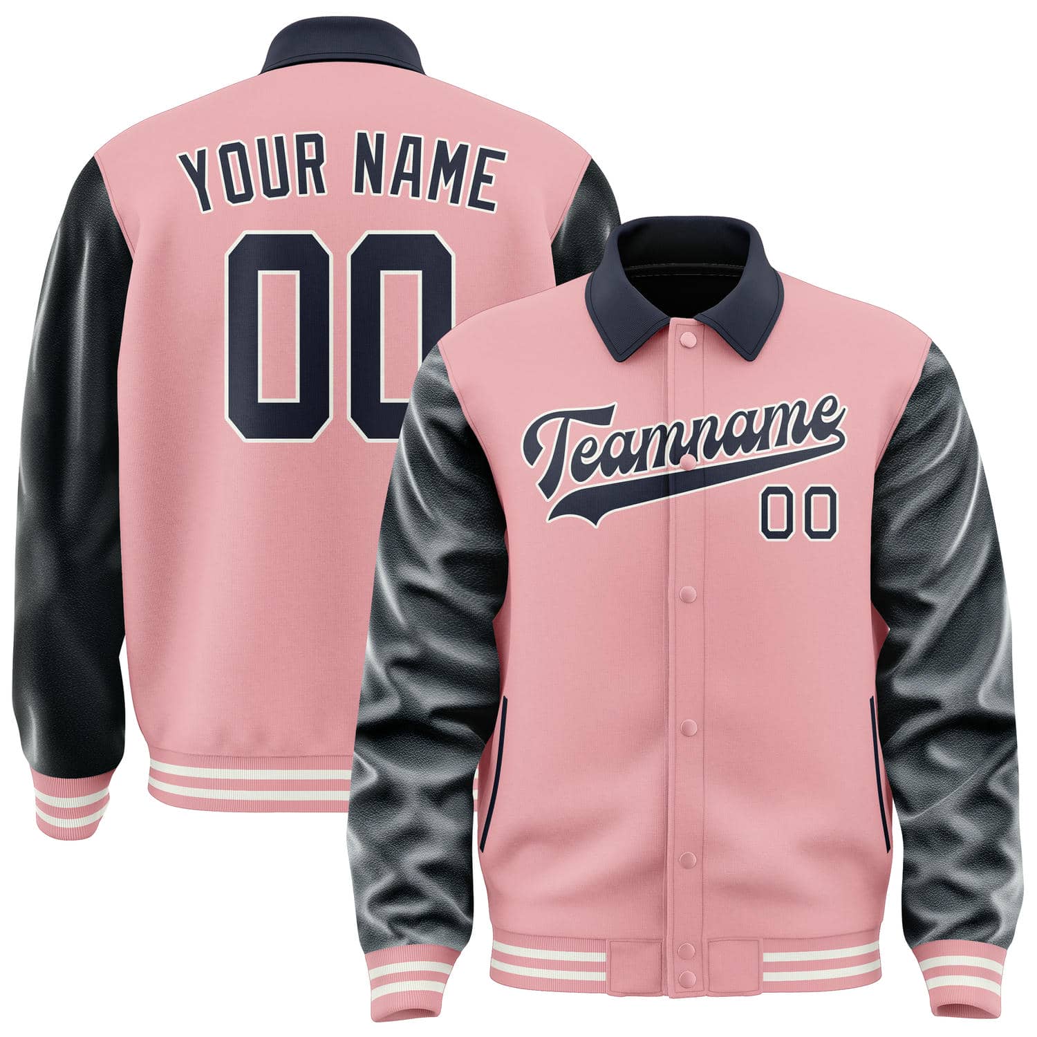Custom Light Pink Navy Jacket