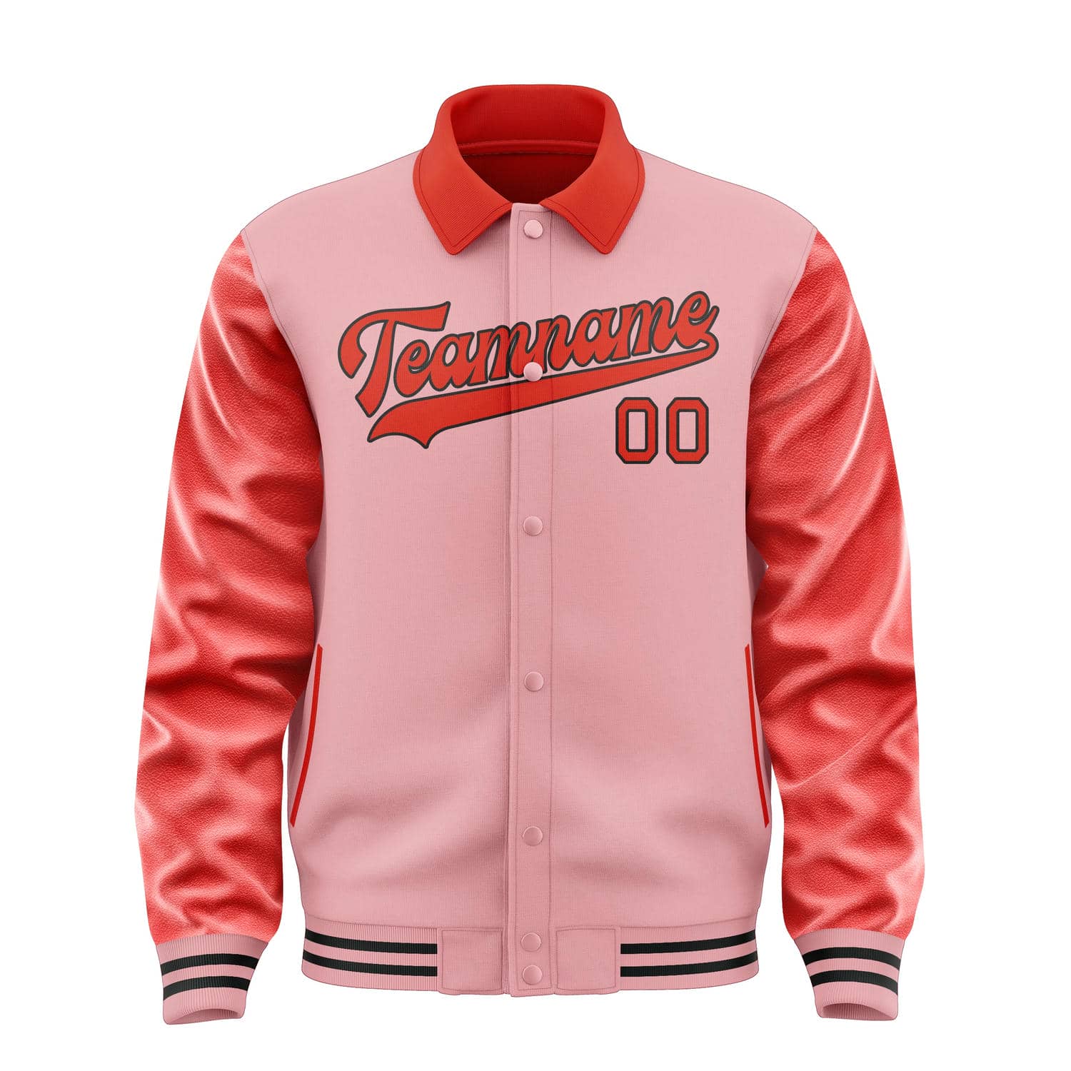 Custom Light Pink Orange Red Jacket