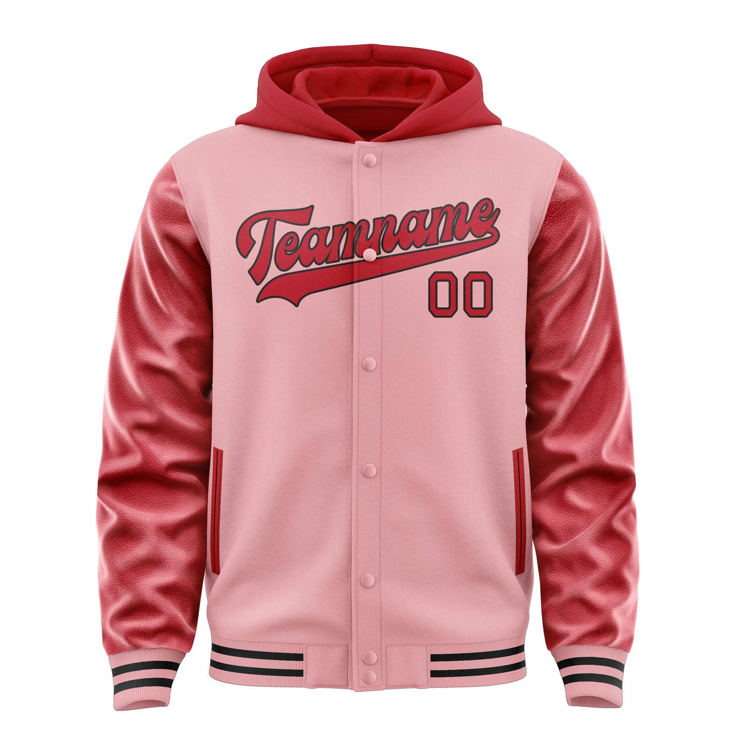 Custom Light Pink Red Jacket