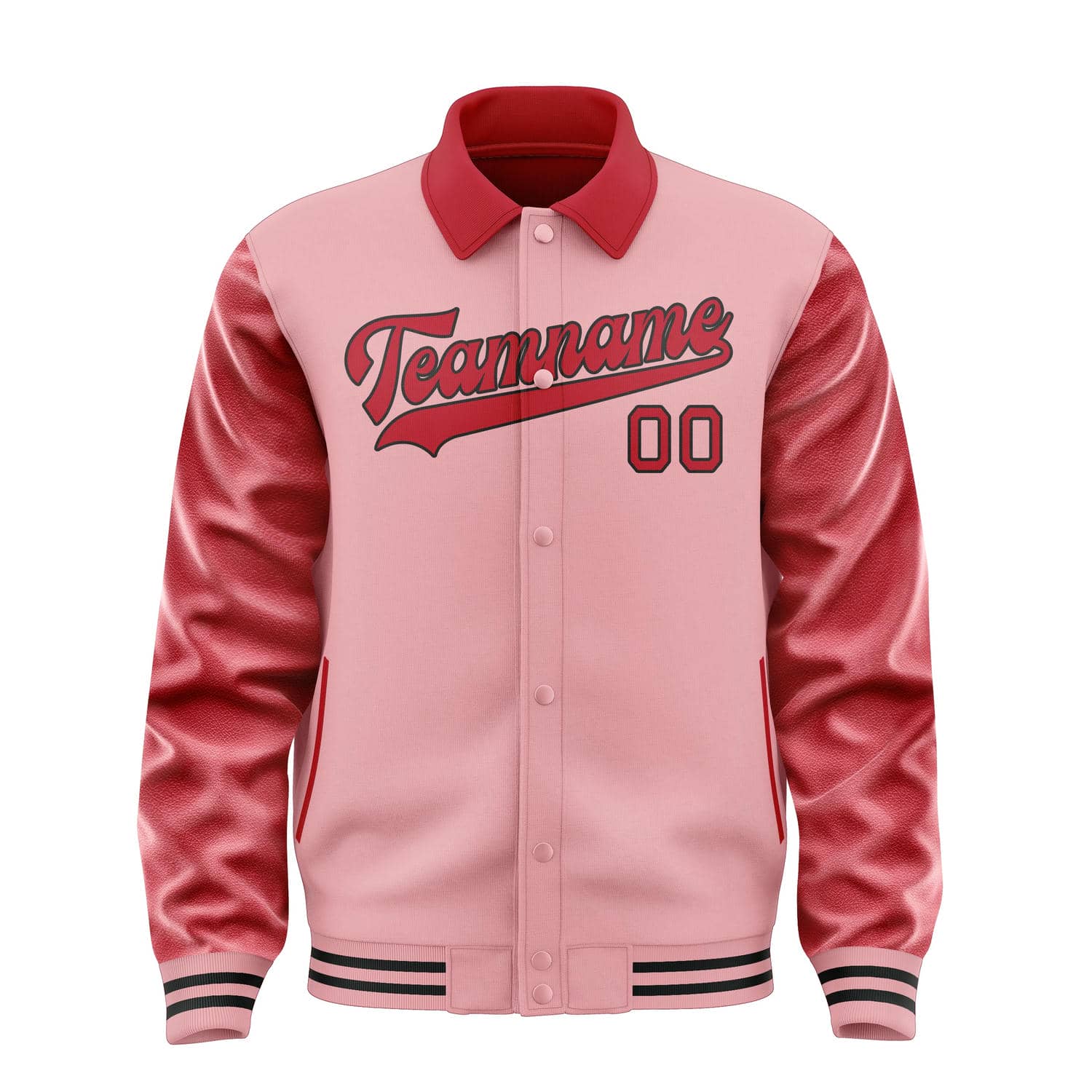 Custom Light Pink Red Jacket