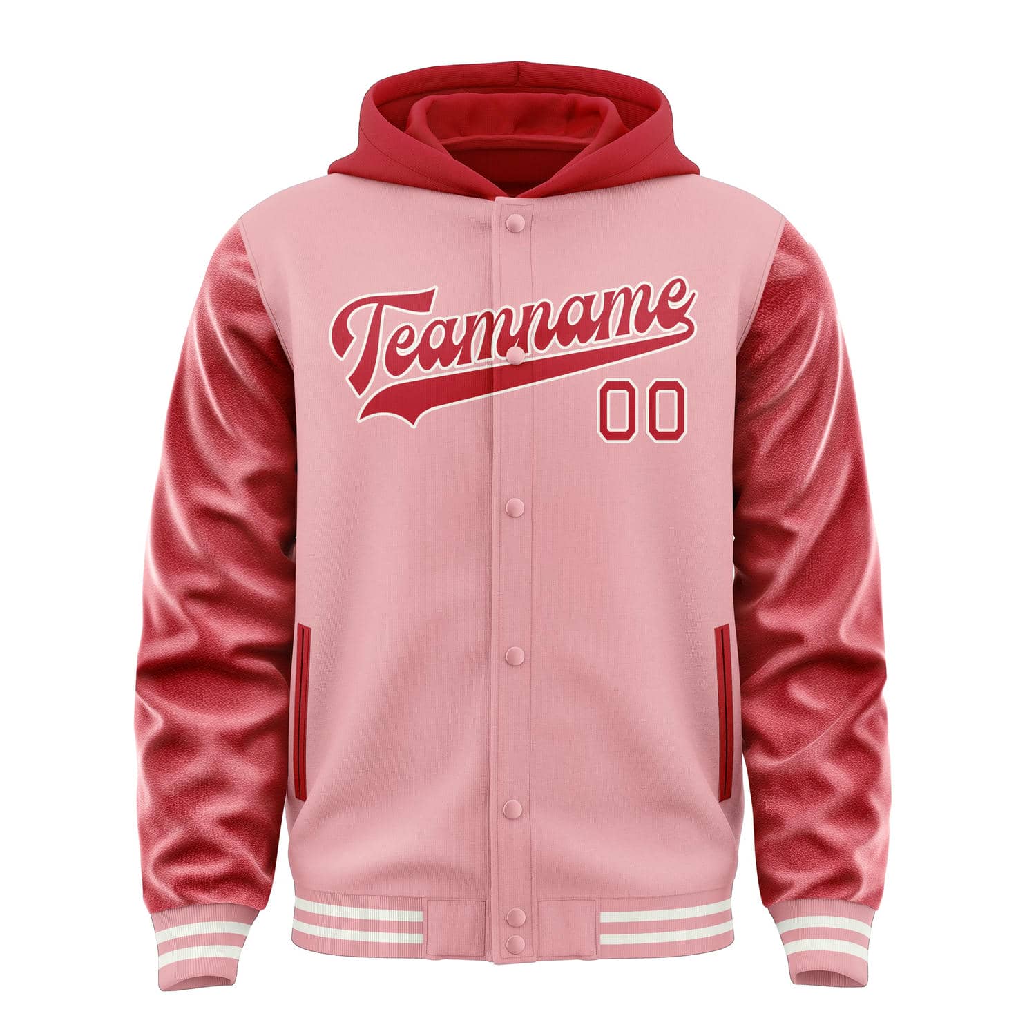 Custom Light Pink Red Jacket