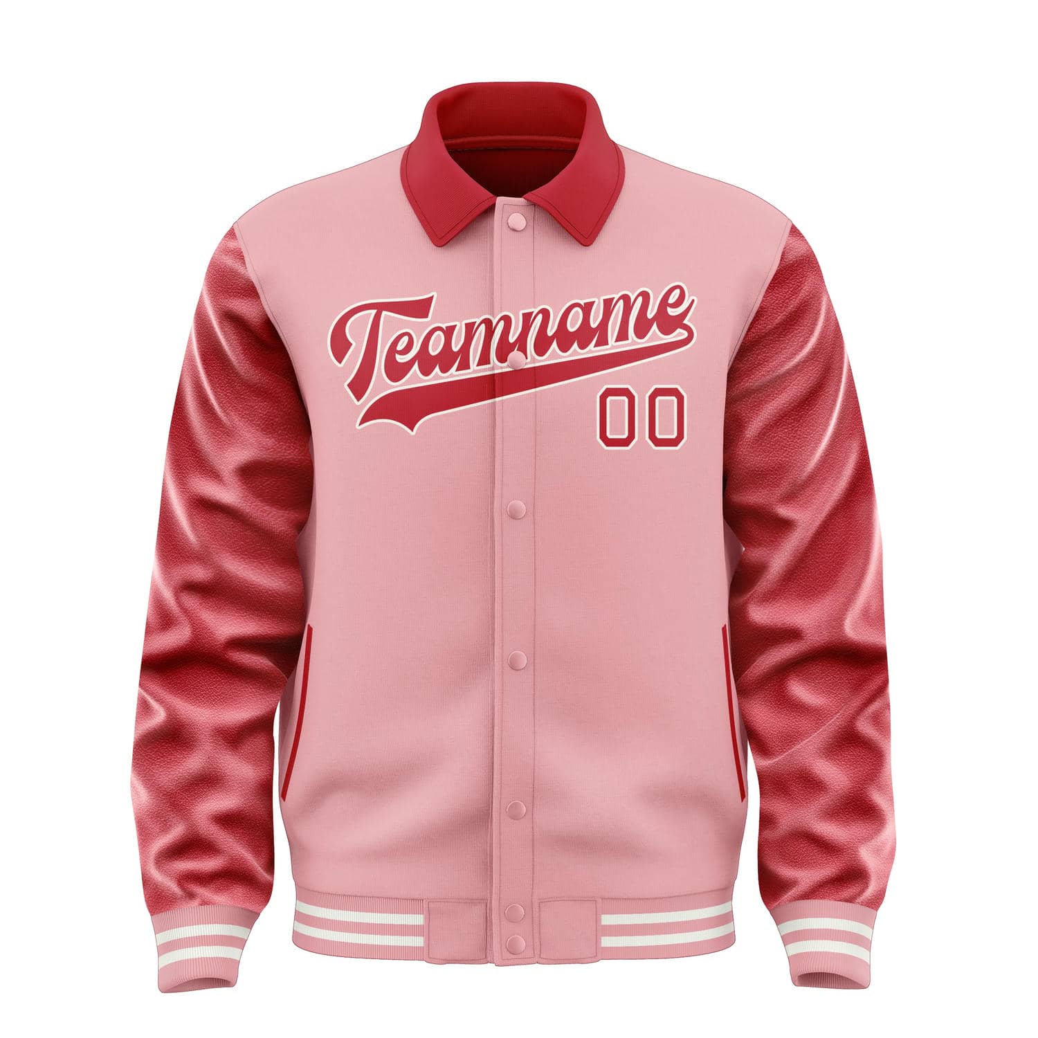 Custom Light Pink Red Jacket