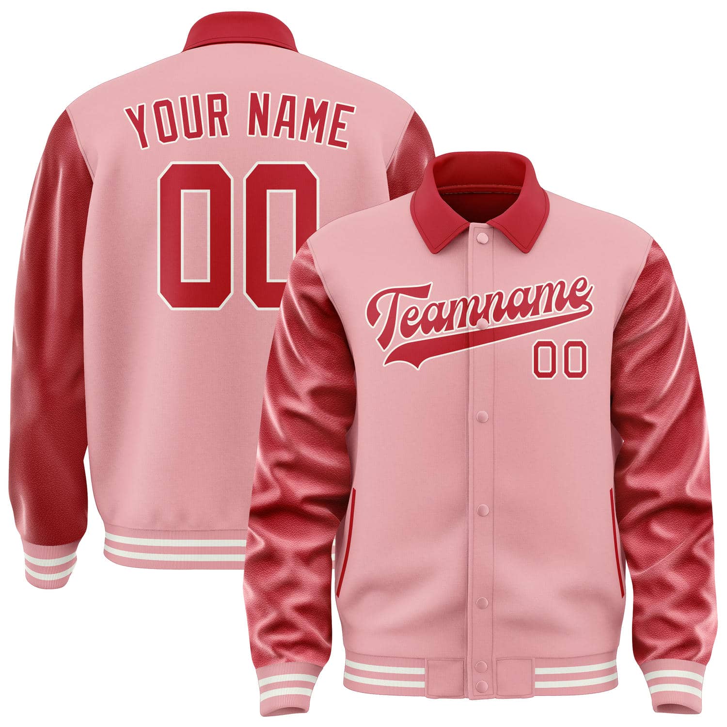 Custom Light Pink Red Jacket