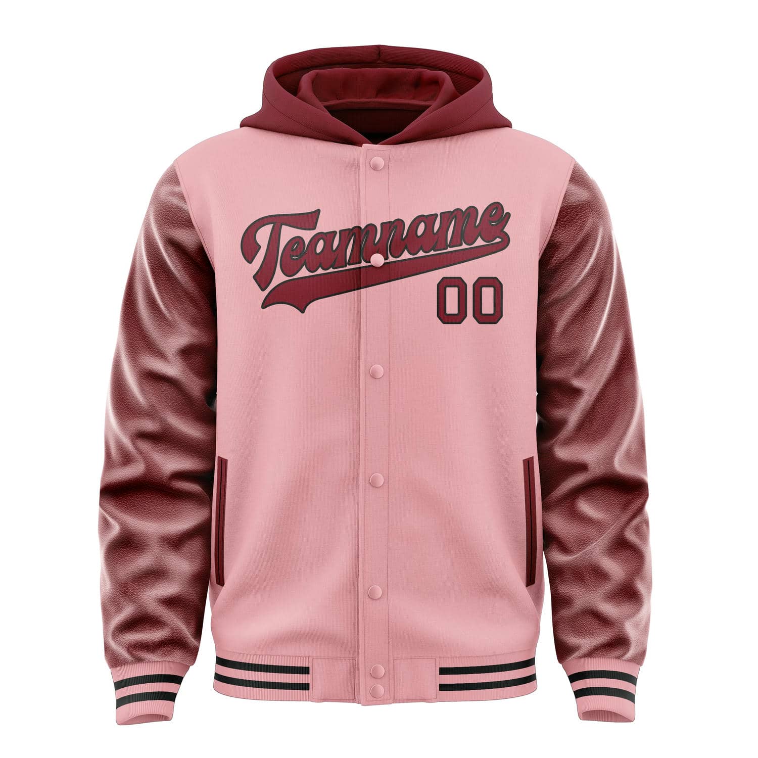 Custom Light Pink Crimson Red Jacket